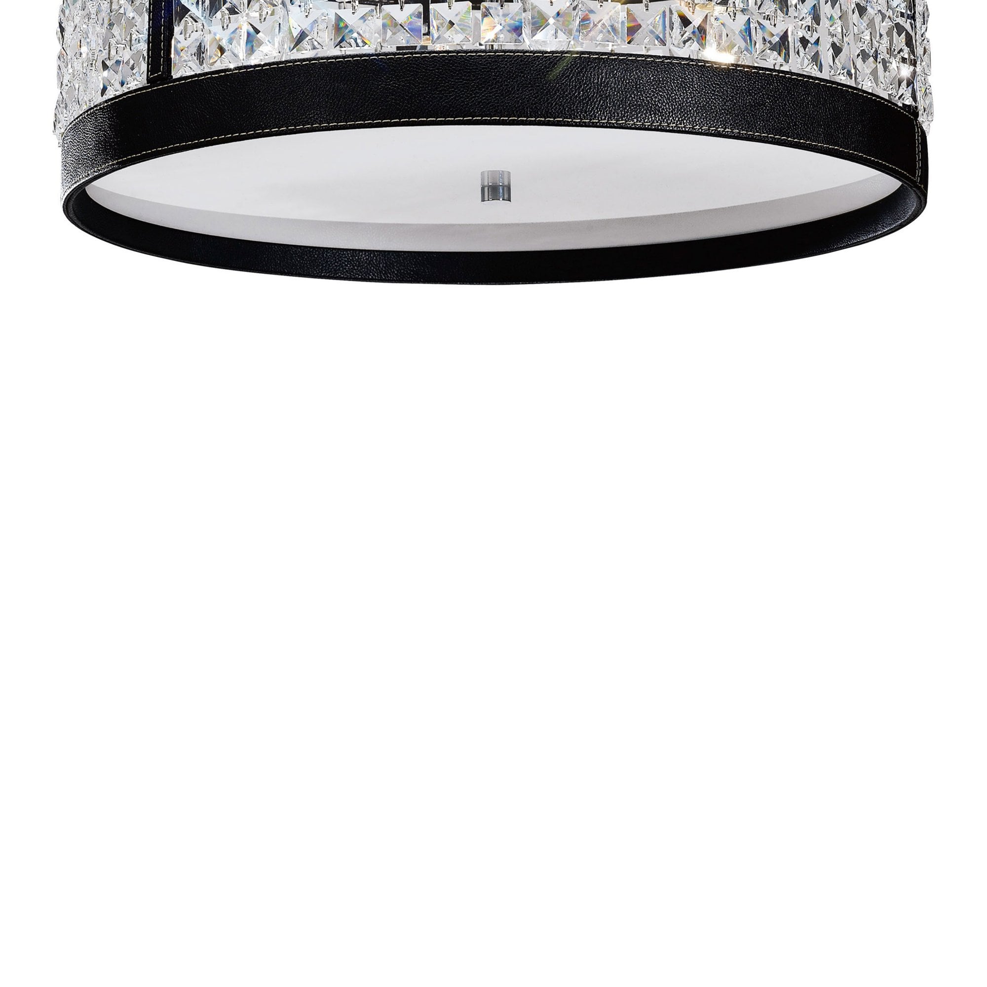 Diyas IL31031 Celsa Ceiling 4 Light Polished Chrome/Black Faux Leather/Crystal