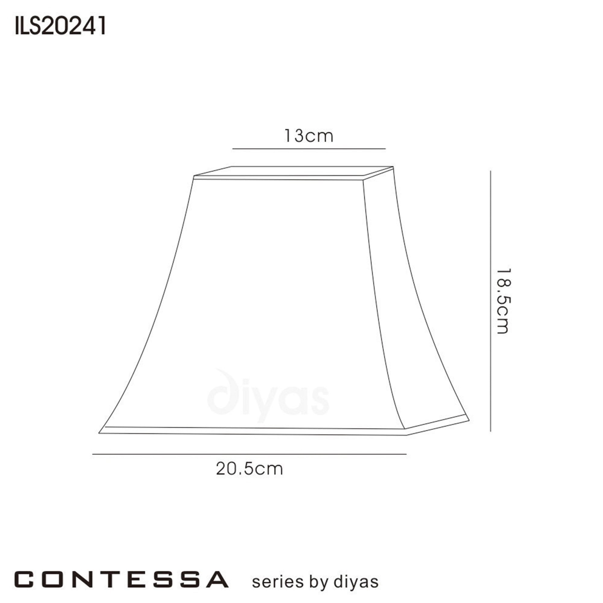 Diyas ILS20241 Contessa Square Small Shade - Black 13/20.5cm - Shade Only