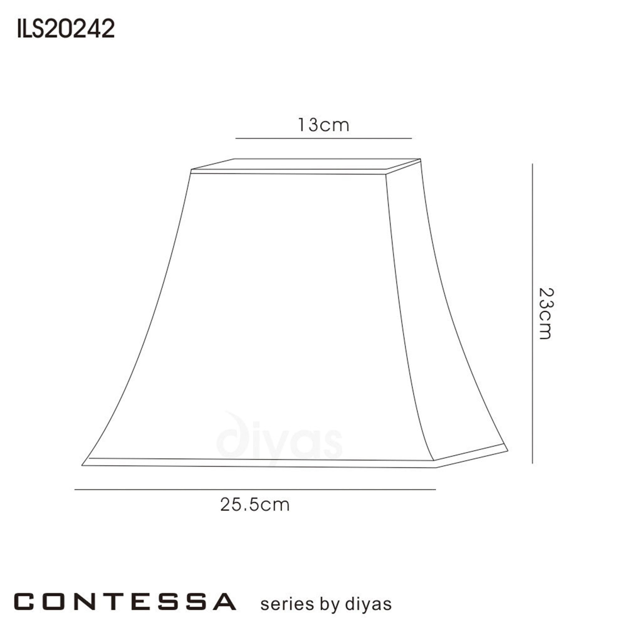 Diyas ILS20242 Contessa Square Small-Medium Shade - Black 13/25.5cm - Shade Only