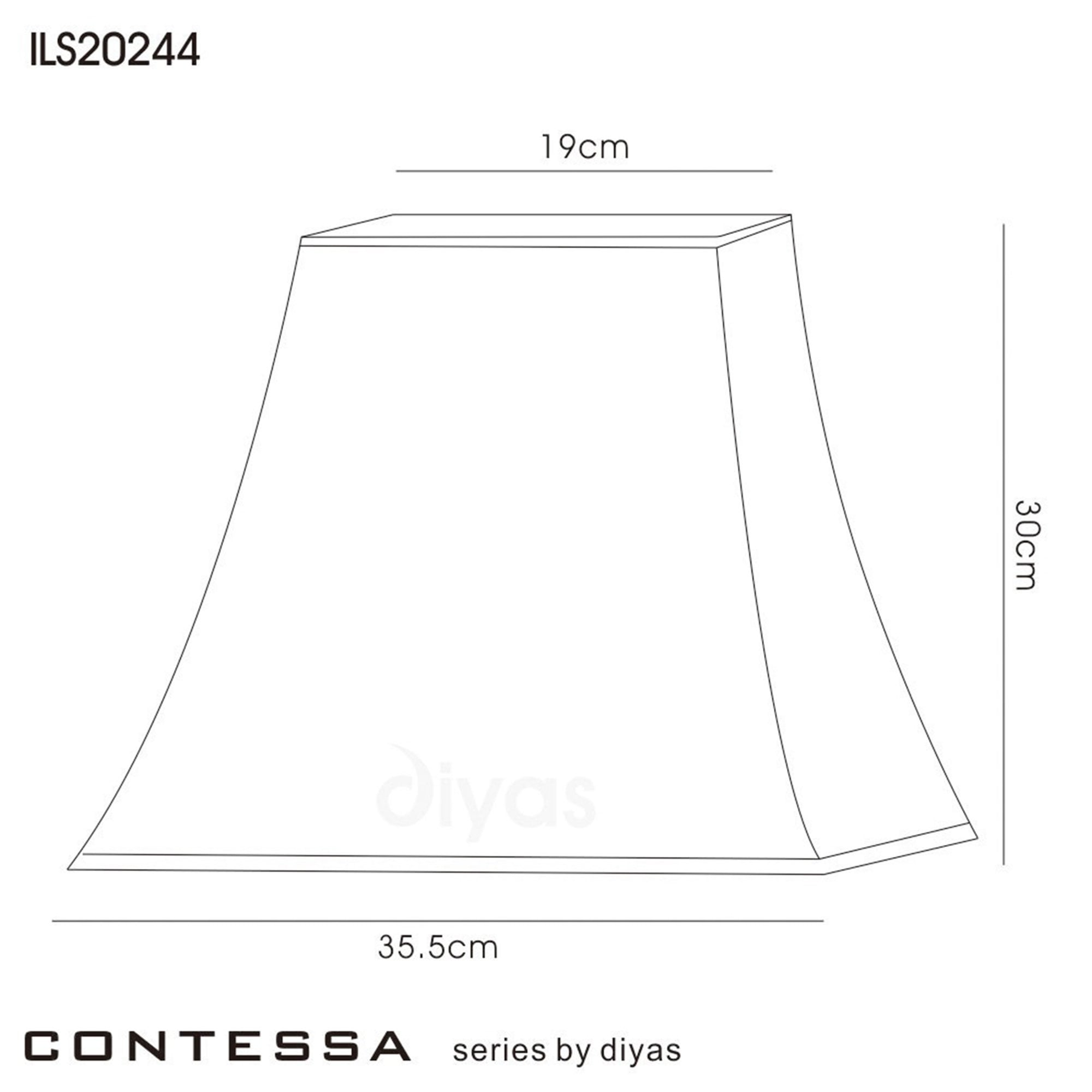 Diyas ILS20244 Contessa Square Shade - Black 19/35.5cm - Shade Only
