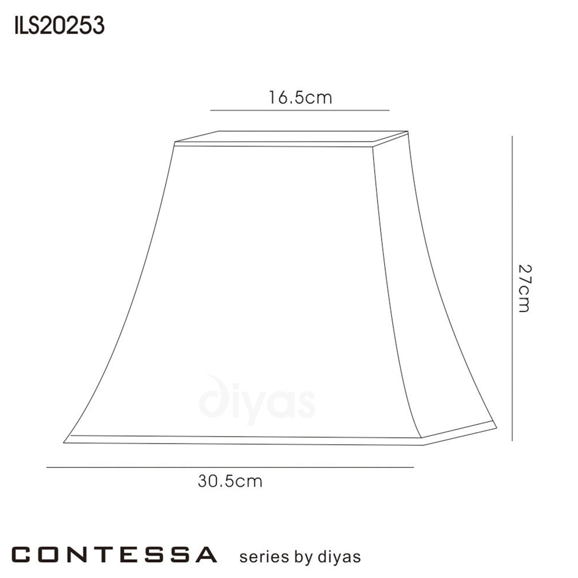 Diyas ILS20253 Contessa Square Medium Shade - White 16.5/30.5cm - Shade Only
