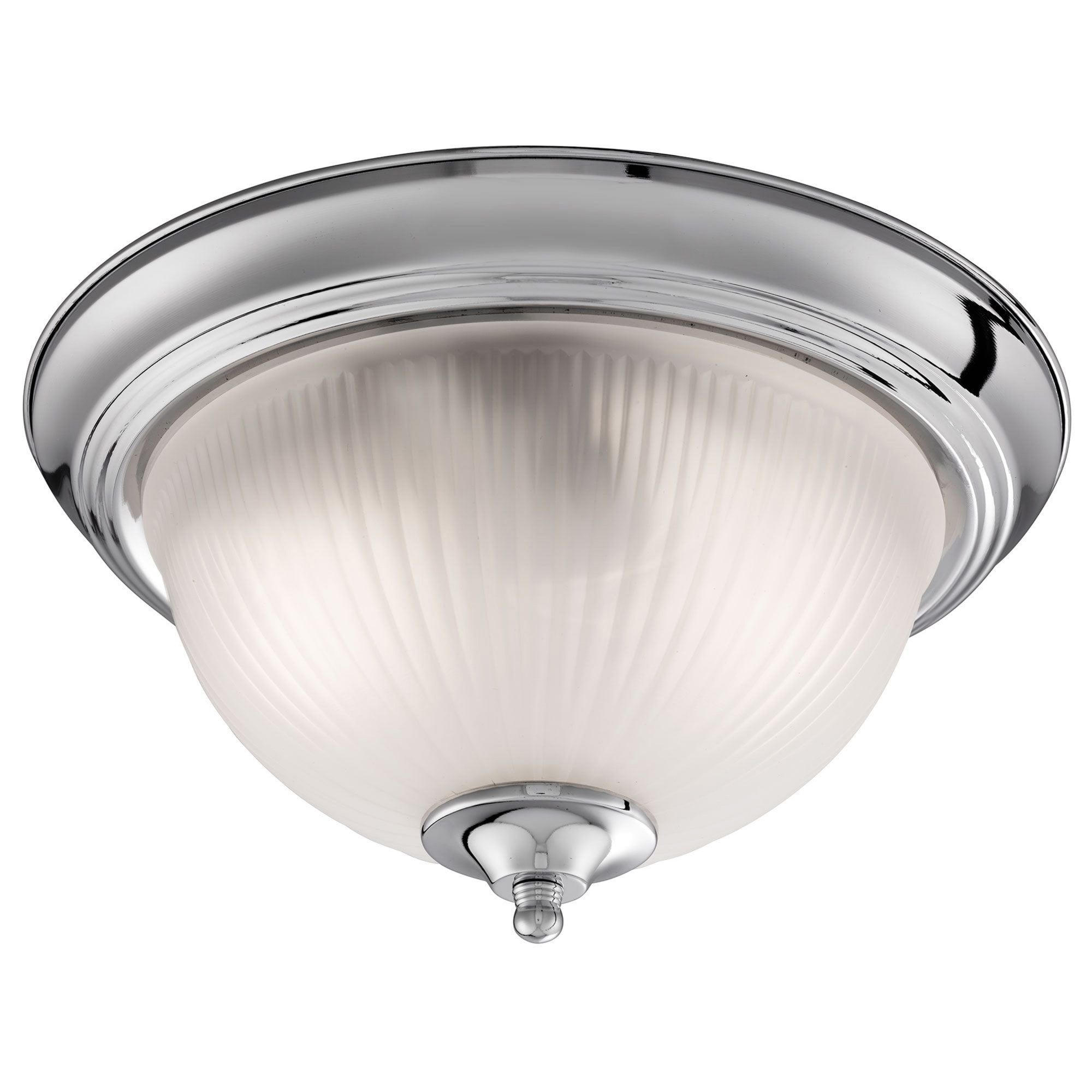 Searchlight Aintree IP44 Chrome Flush Fitting With Acid Ribbed Glass