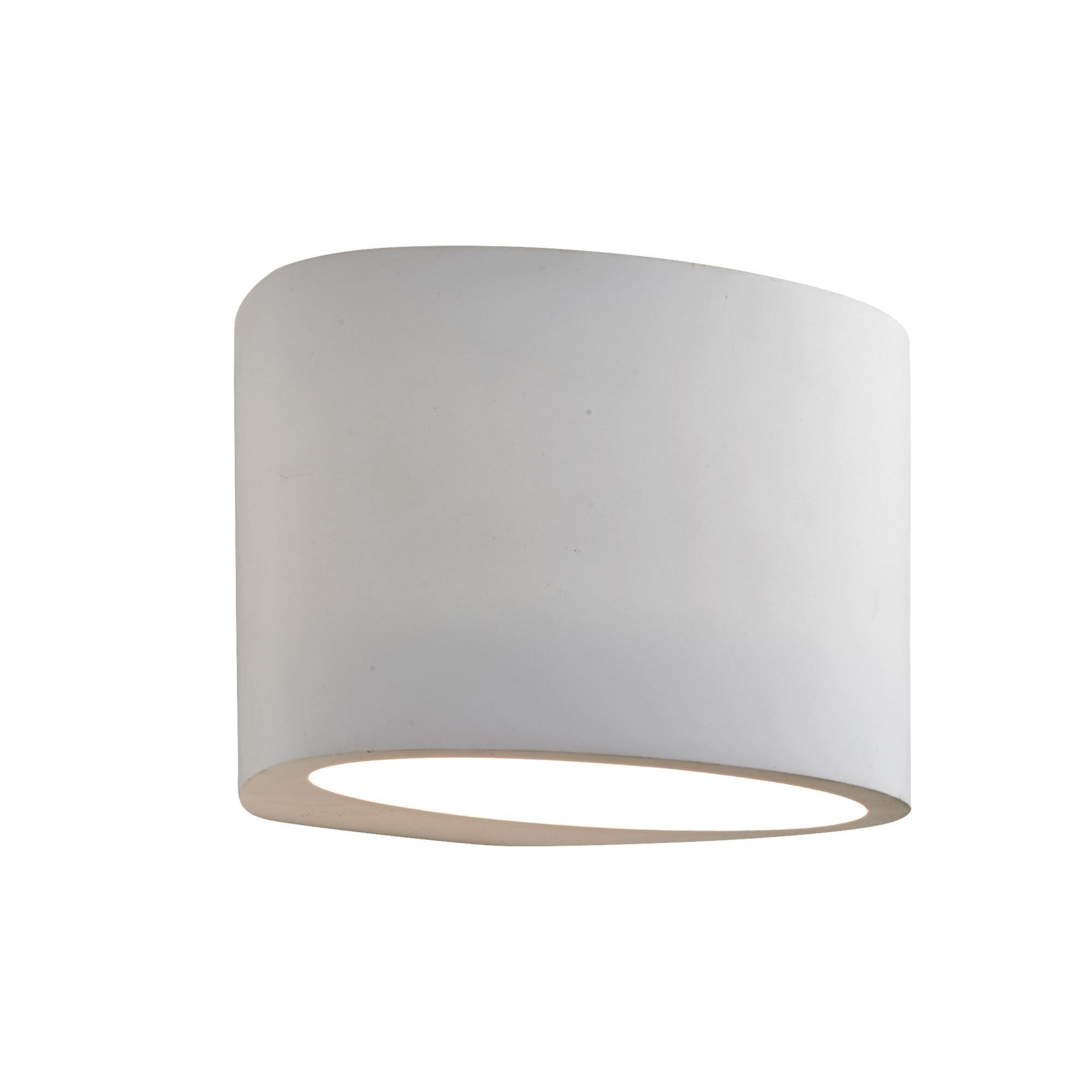 Searchlight Glaisher Oval White Plaster Wall Light