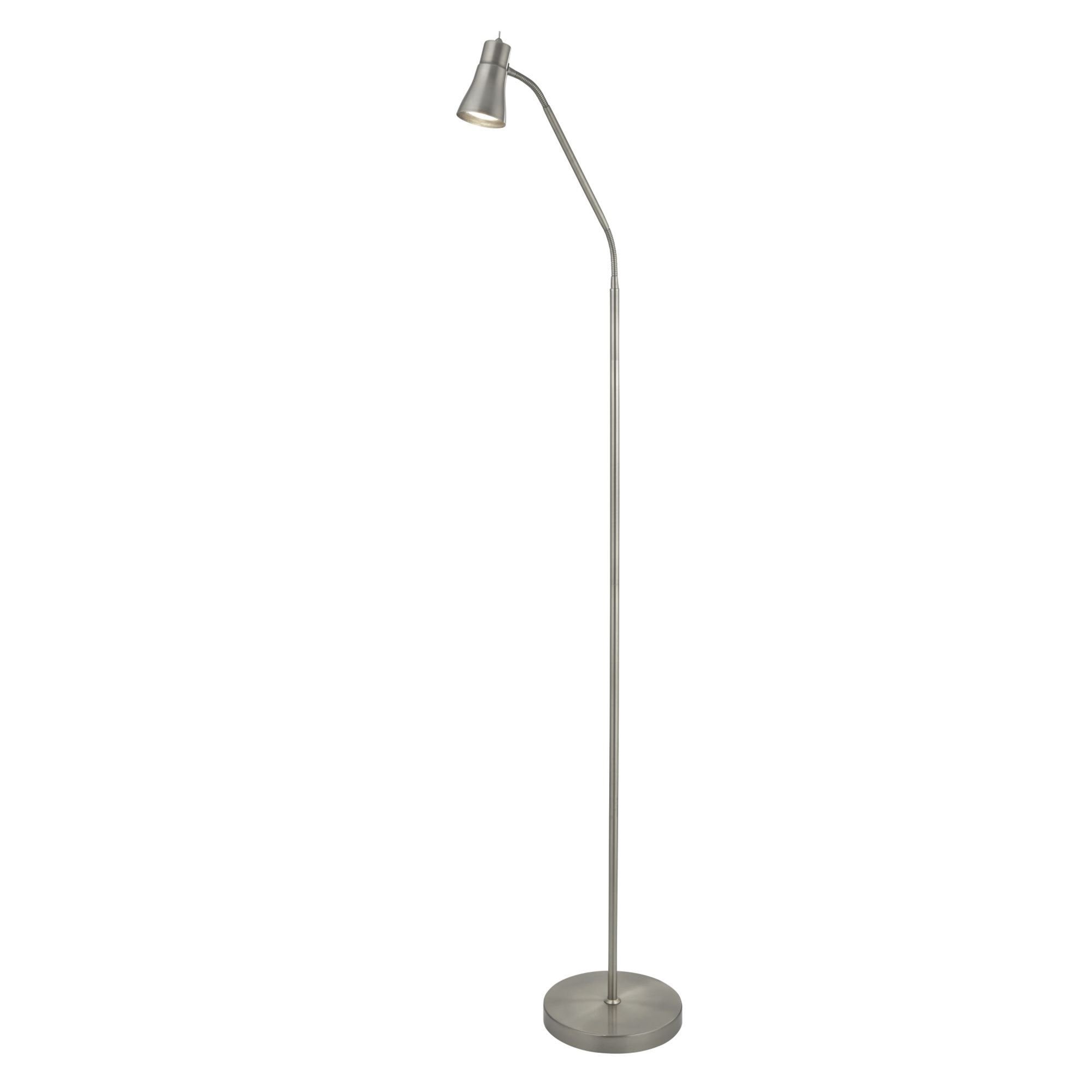 Searchlight Firdale Floor Lamp Single With Flexi Head - Satin Silver