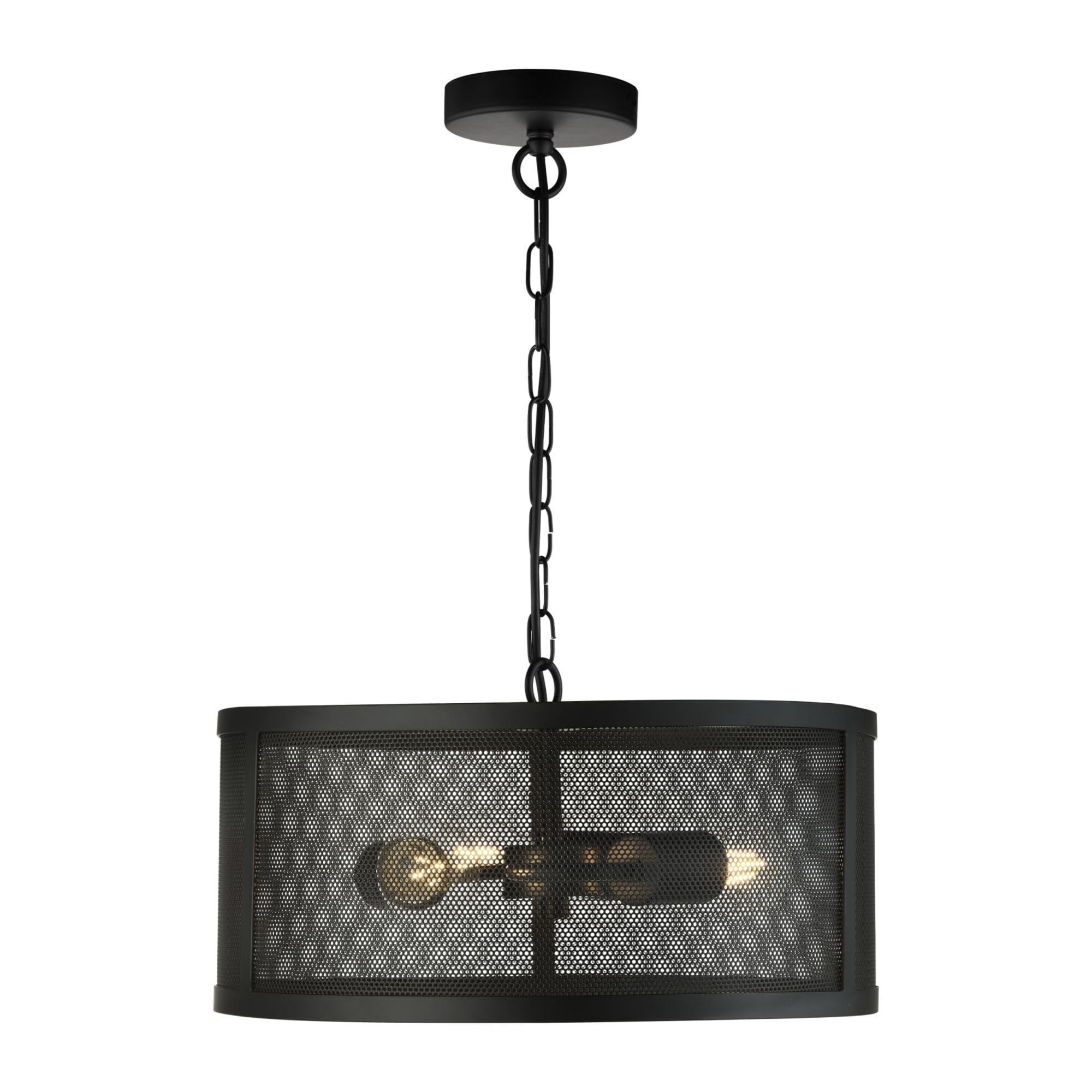 Searchlight Falkner 3 Light Drum Pendant Matt Black