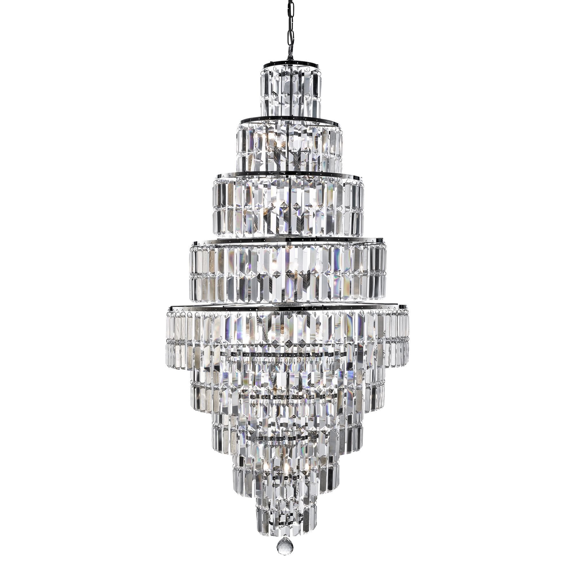 Searchlight Edith 13 Light Chandelier - Chrome & Clear Crystal