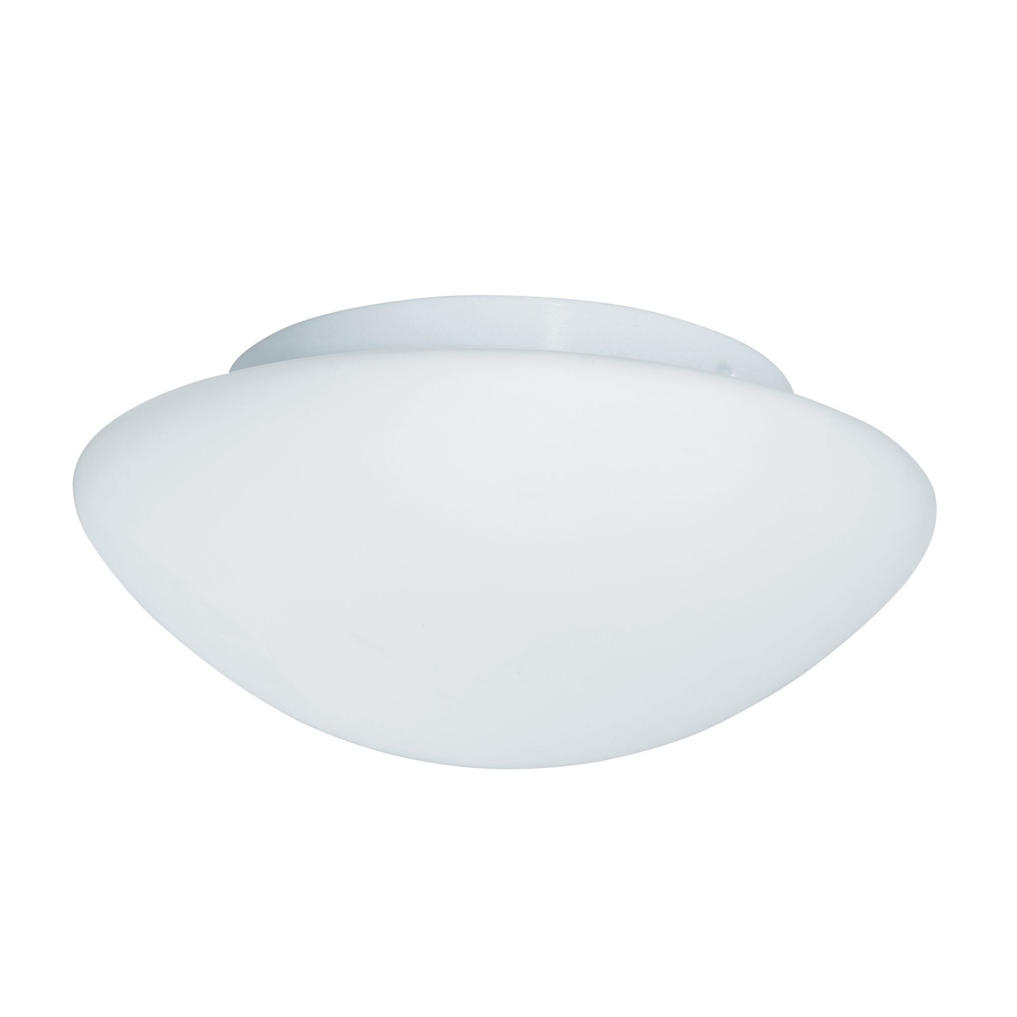Searchlight Barmouth Bathroom Flush Fitting White Glass - 35cm Diameter IP44
