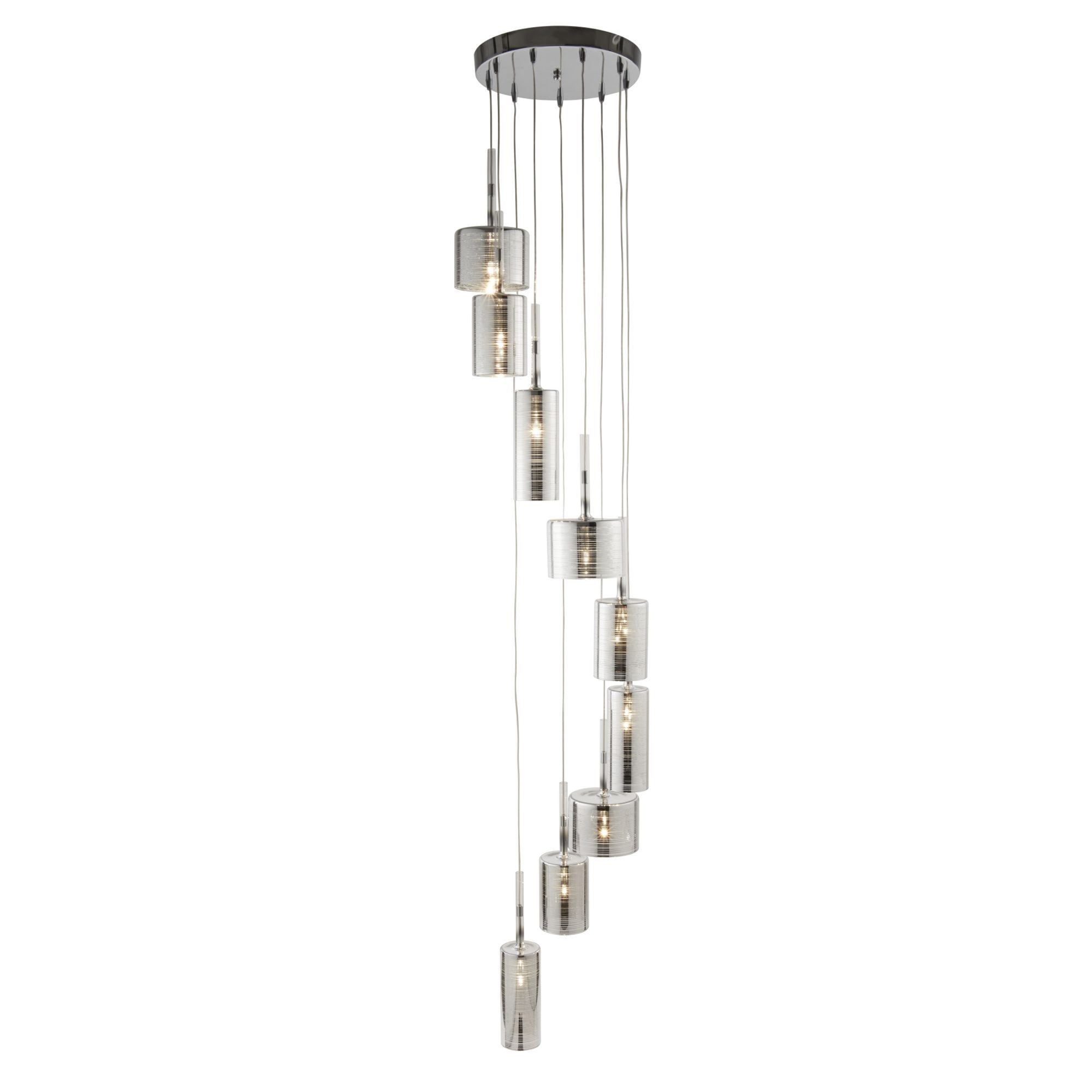 Searchlight Langdale 9 Light Multi Drop Pendant, Chrome