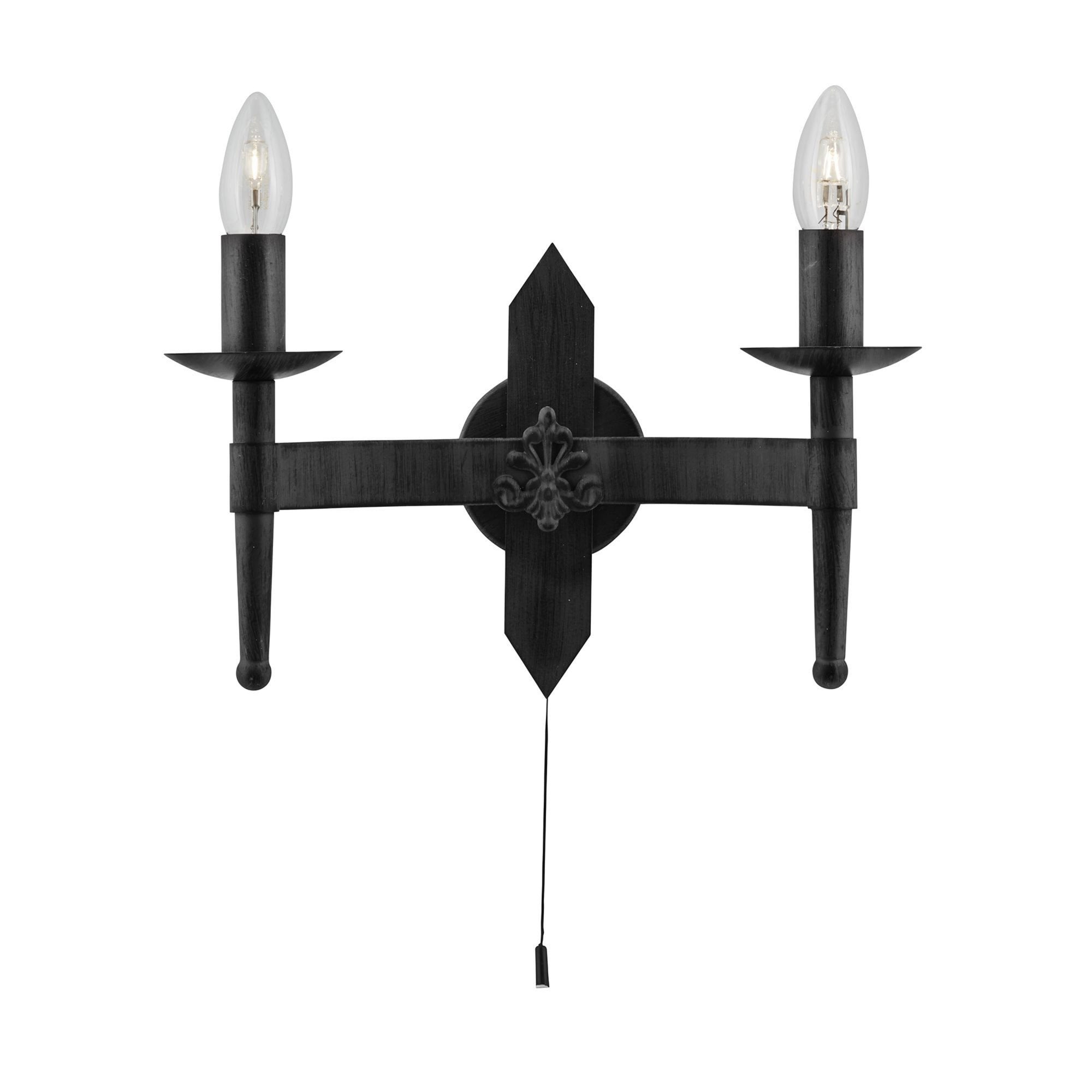 Searchlight Cadogan - 2 Light Wall Bracket, Wrought Iron Black
