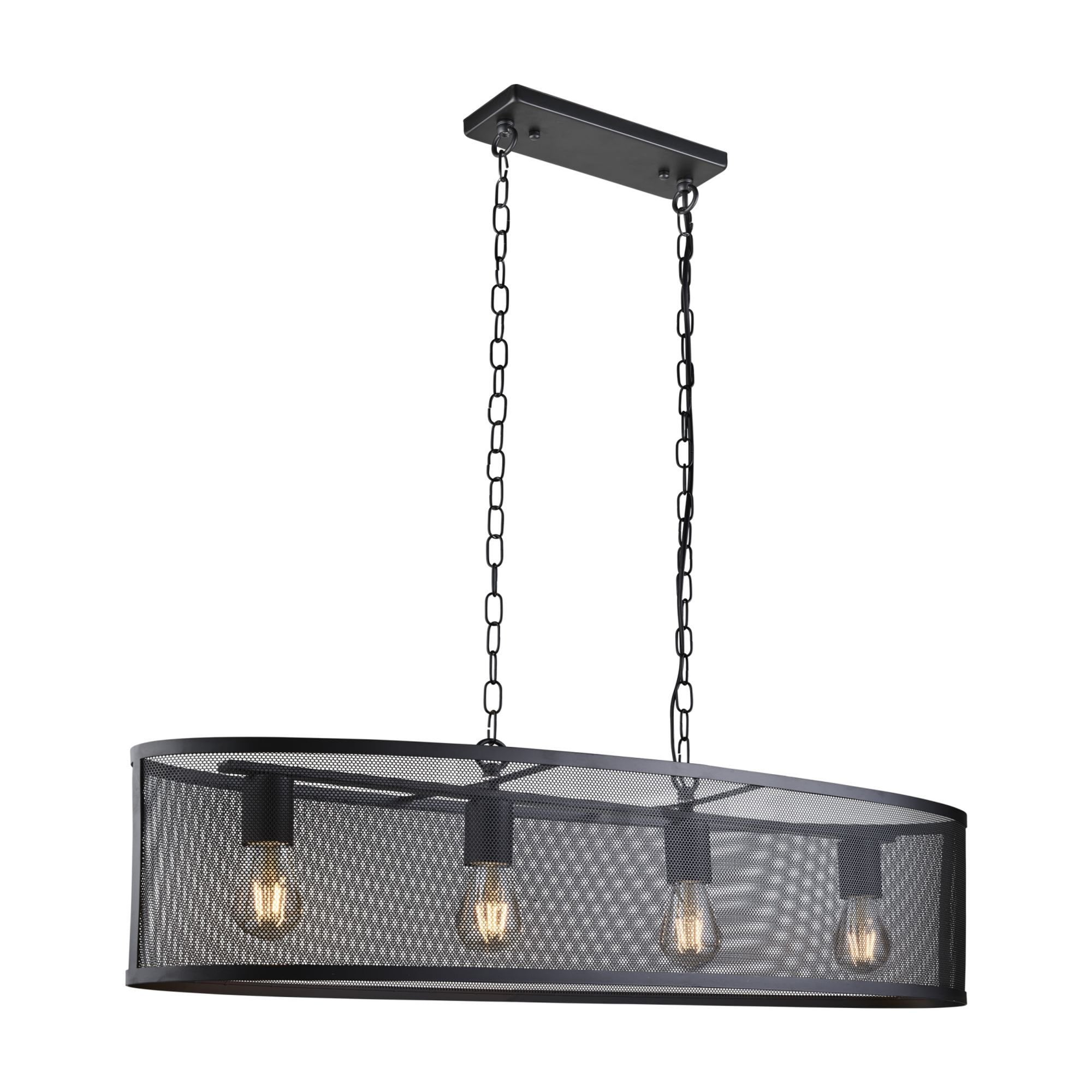 Searchlight Falkner 4 Light Oval Pendant Matt Black