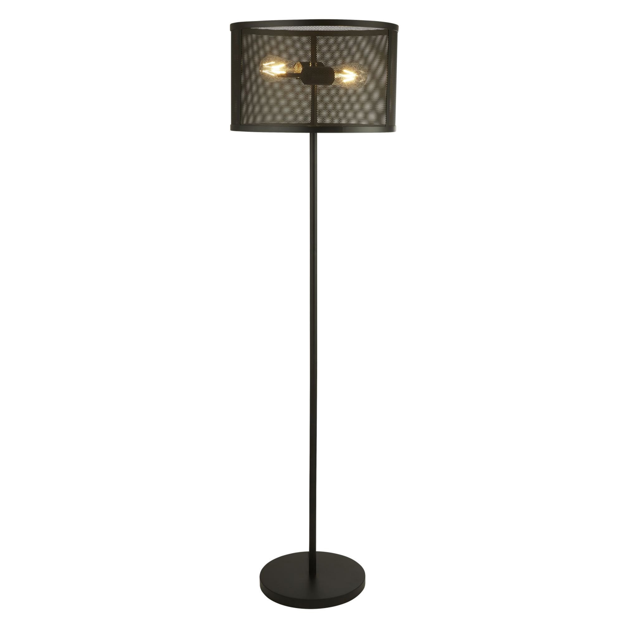 Searchlight Falkner 2 Light Floor Lamp, Matt Black