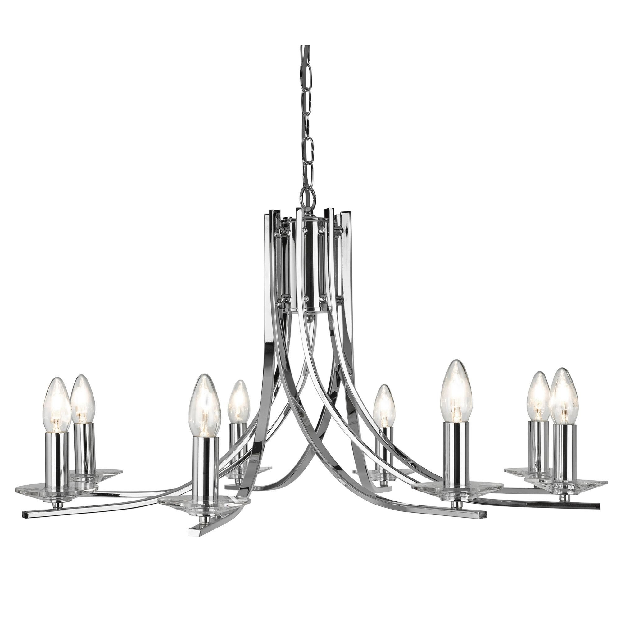 Searchlight Archer 8 Light Pendant - Chrome & Clear Glass Sconces