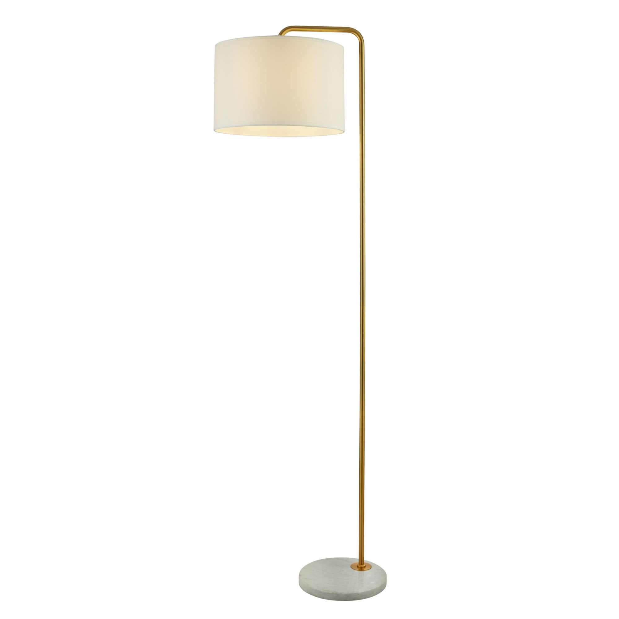 Searchlight Halsbury Gold Floor Lamp With White Marble Base