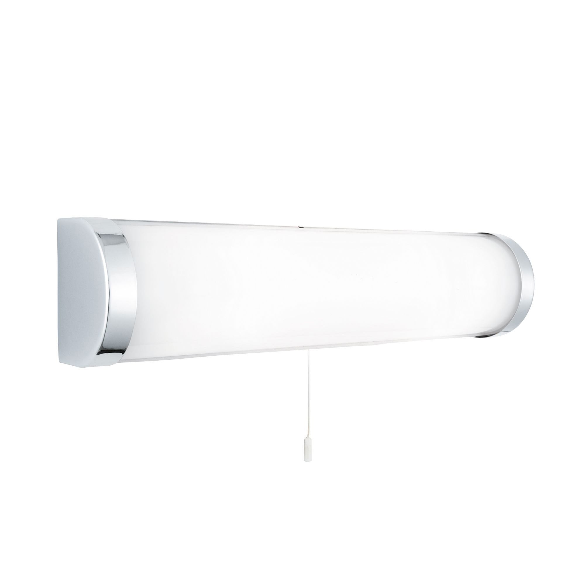 Searchlight IP44 Chrome 2 Light Wall Bracket With White Glass Tube Switched