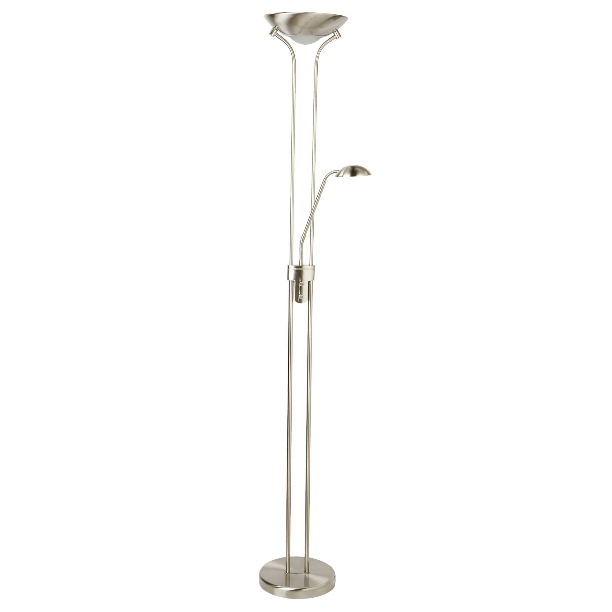 Searchlight LED Mother & Child Floor Lamp - Satin Silver