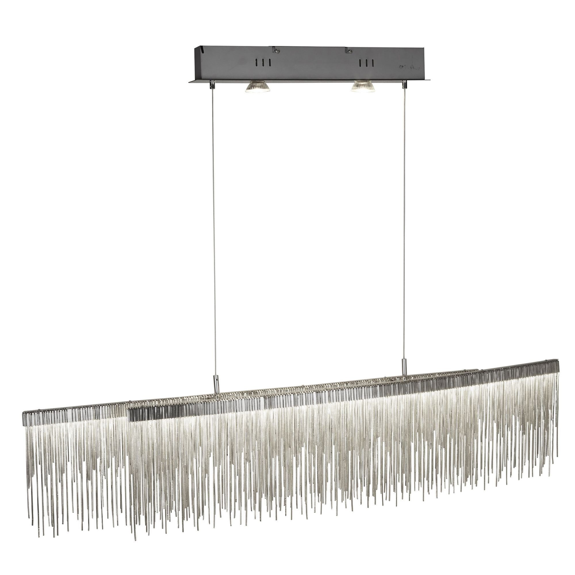 Searchlight Mann LED Bar Pendant - Satin Silver & Link Waterfall Dressing