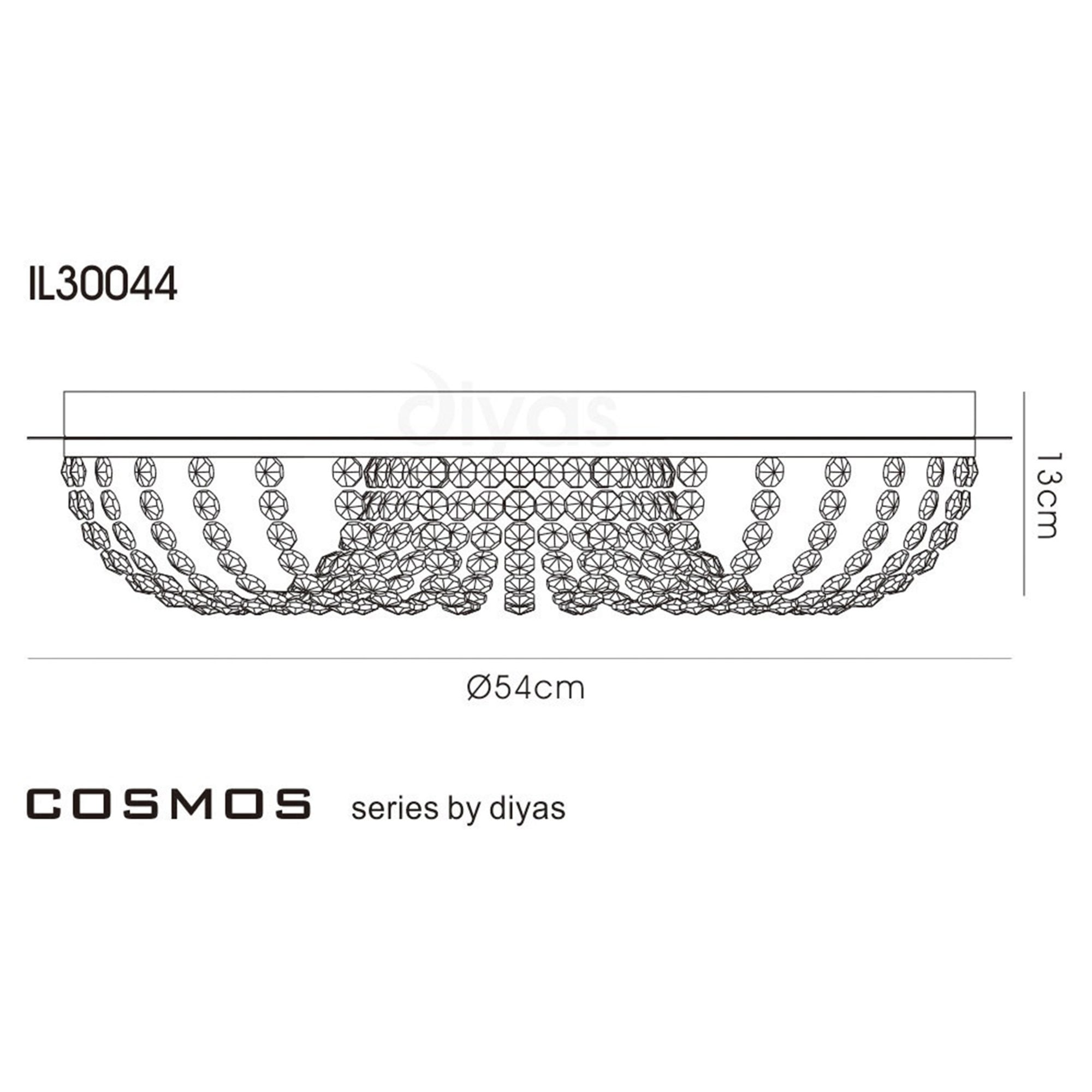 Diyas IL30044 Cosmos Ceiling 7 Light Polished Chrome/Crystal
