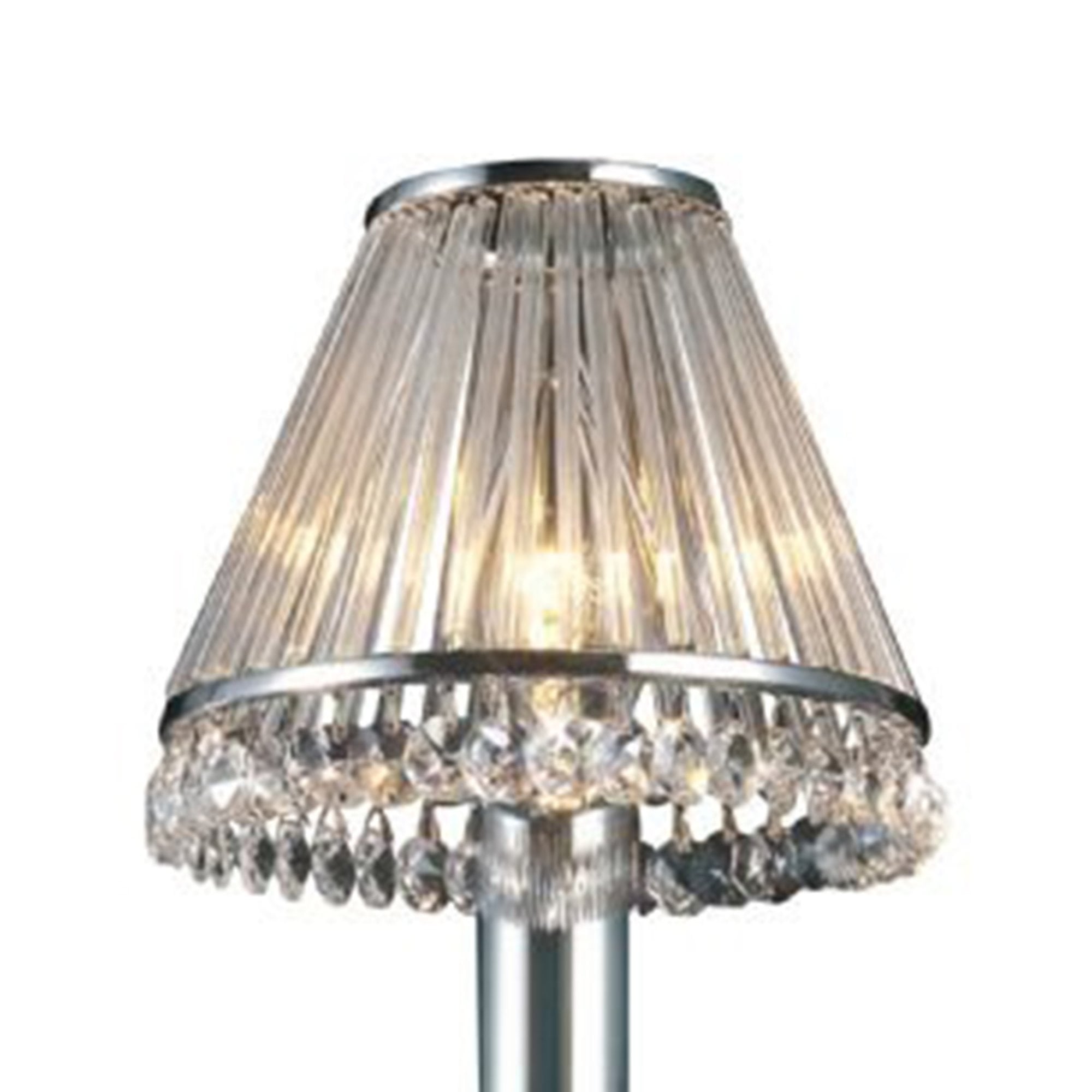 Diyas IL30100 Crystal Clip-On Shade - With Clear Glass Rods Polished Chrome/Crystal - 6.5/13cm - Shade Only