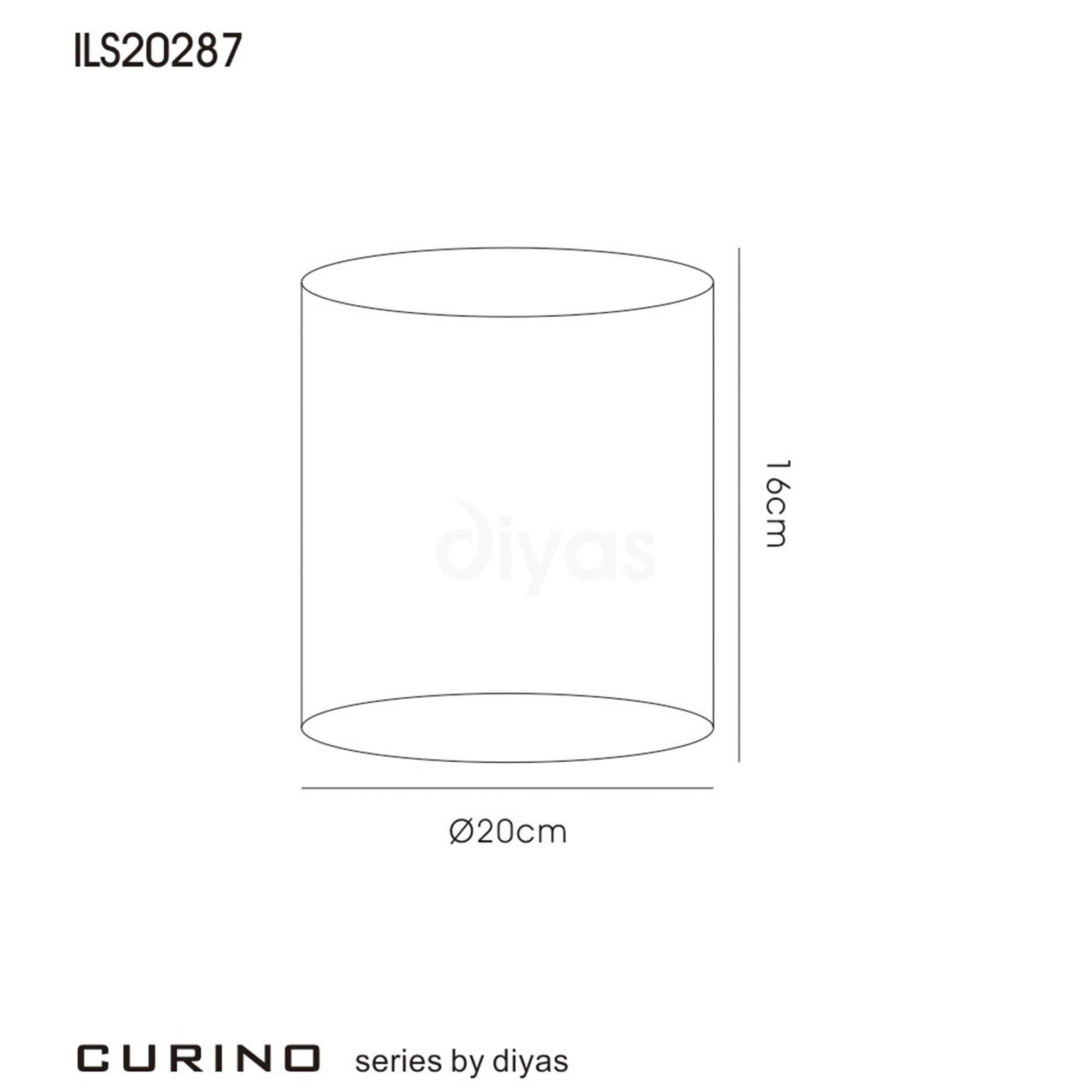 Diyas ILS20287 Curino Round Shade - Small Sheer Weave Fabric Black 20cm - Shade Only