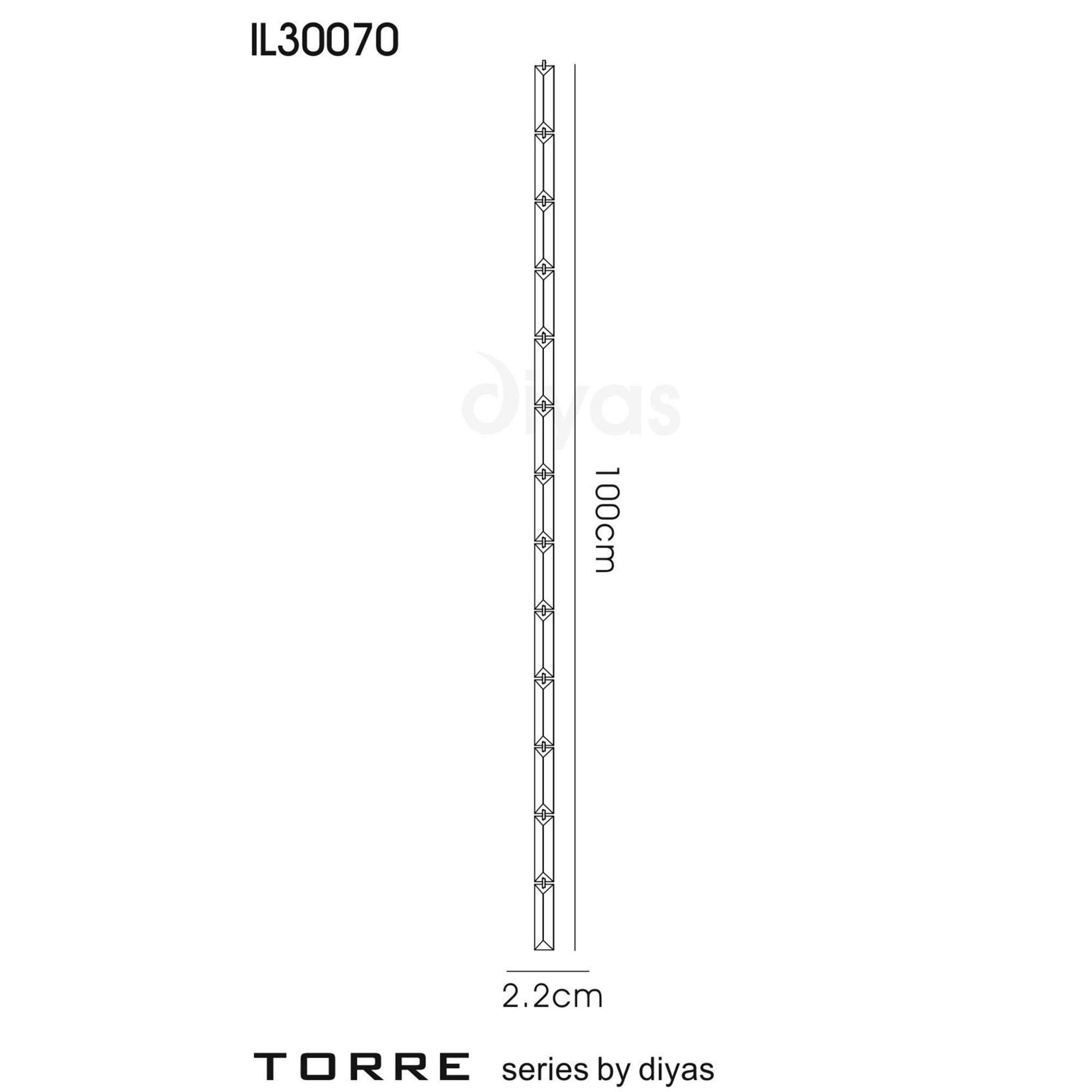 Diyas IL30070 Torre Crystal 1 Meter Polished Chrome