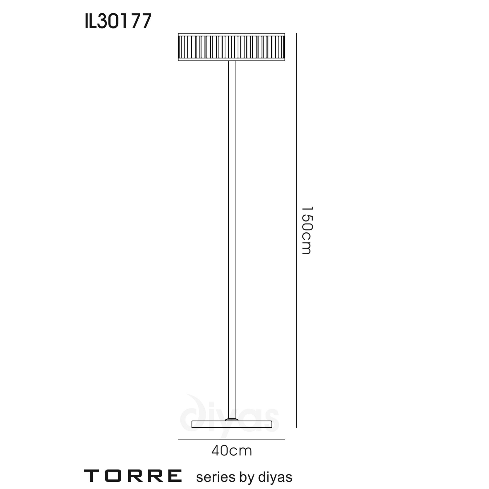 Diyas IL30177 Torre Floor Lamp 5 Light Polished Chrome/Crystal