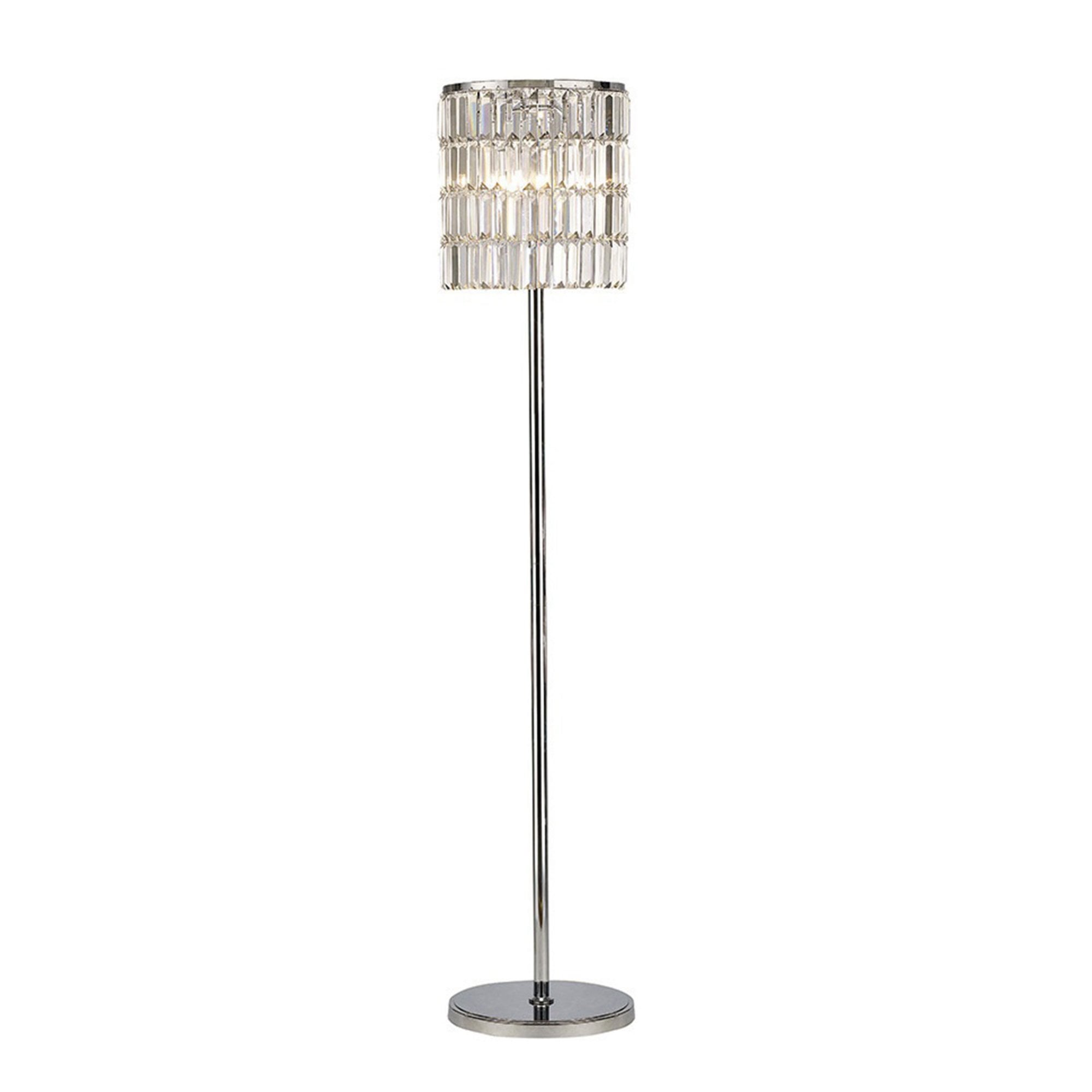 Diyas IL30179 Torre Crystal Curtain Floor Lamp 5 Light Polished Chrome