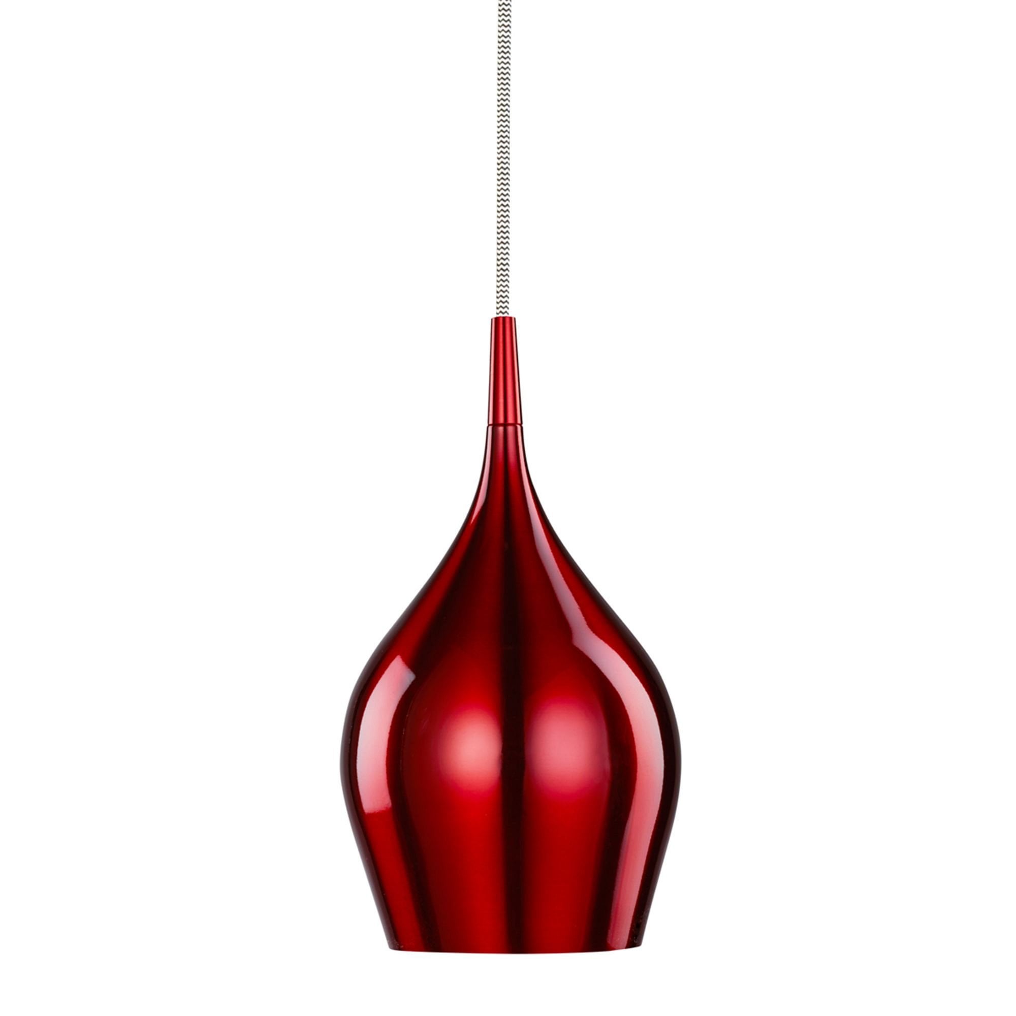 Searchlight Vulcan Single Red Pendant - Diameter 12cm