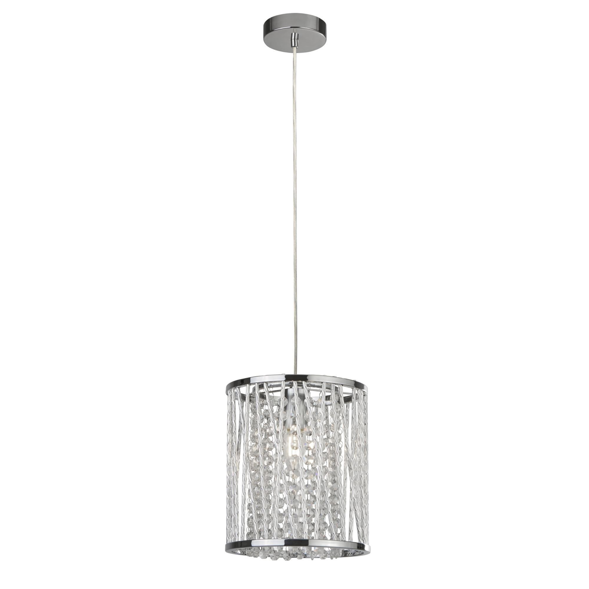 Searchlight Edgeware Ceiling Pendant - Chrome & Clear Crystal