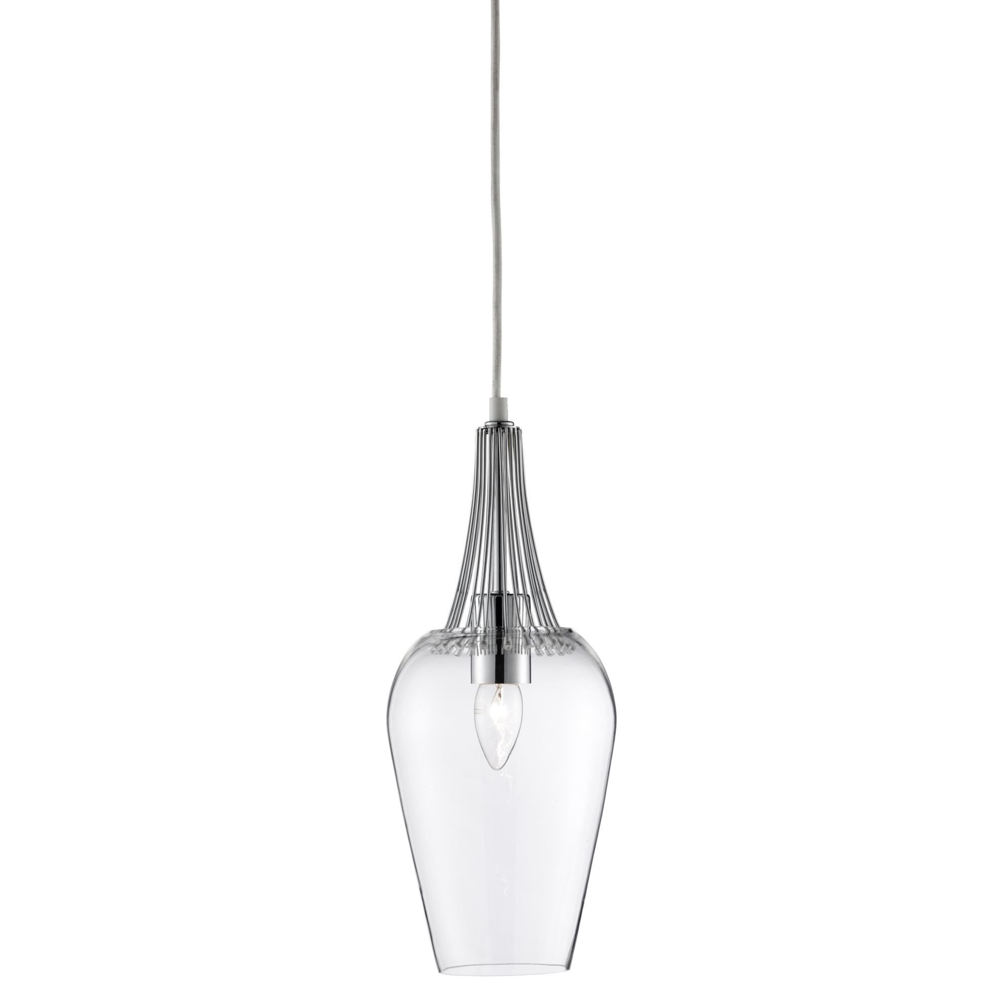 Searchlight Westbank Ceiling Pendant - Chrome & Clear Glass