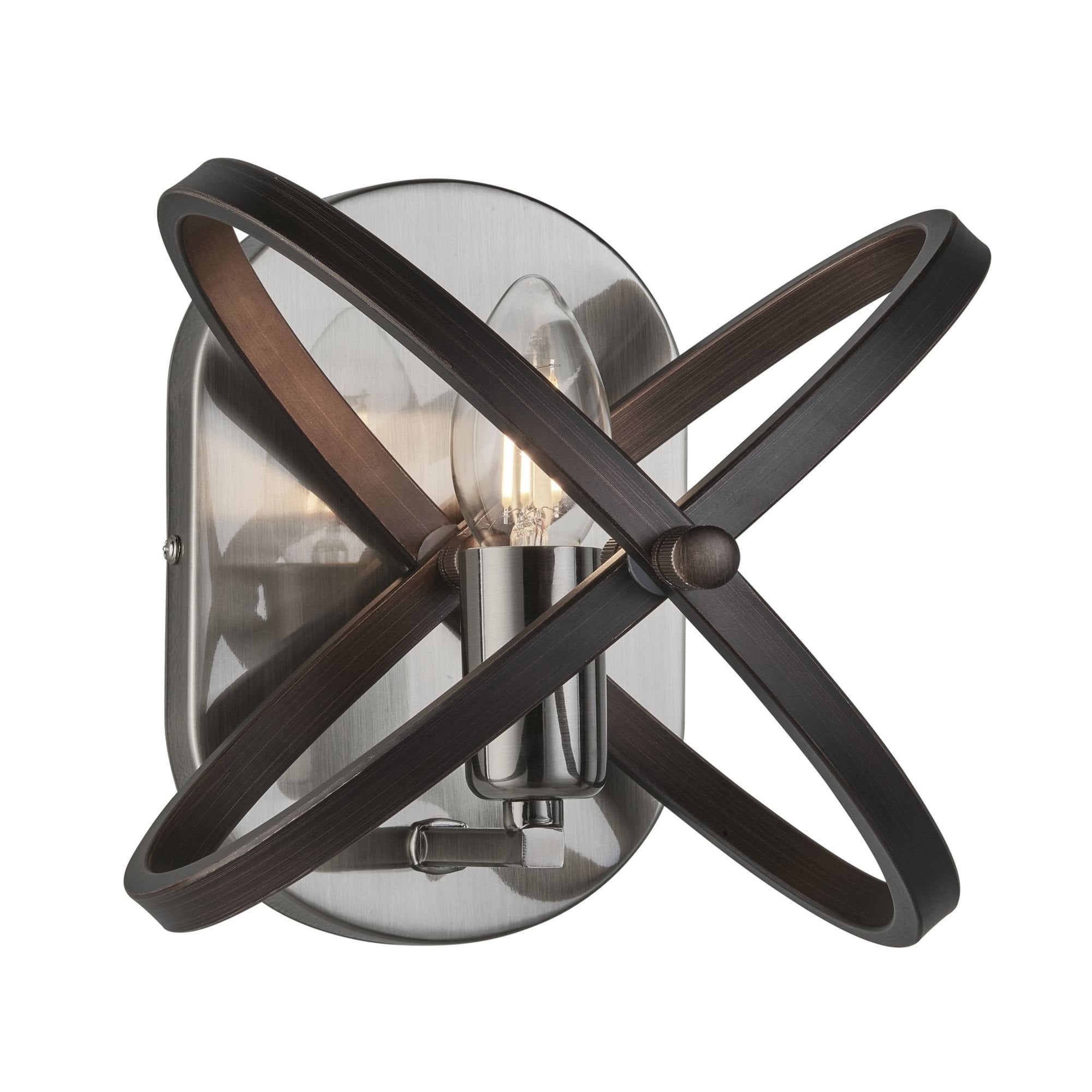 Searchlight Harding Single Wall Light - Pewter & Black Metal