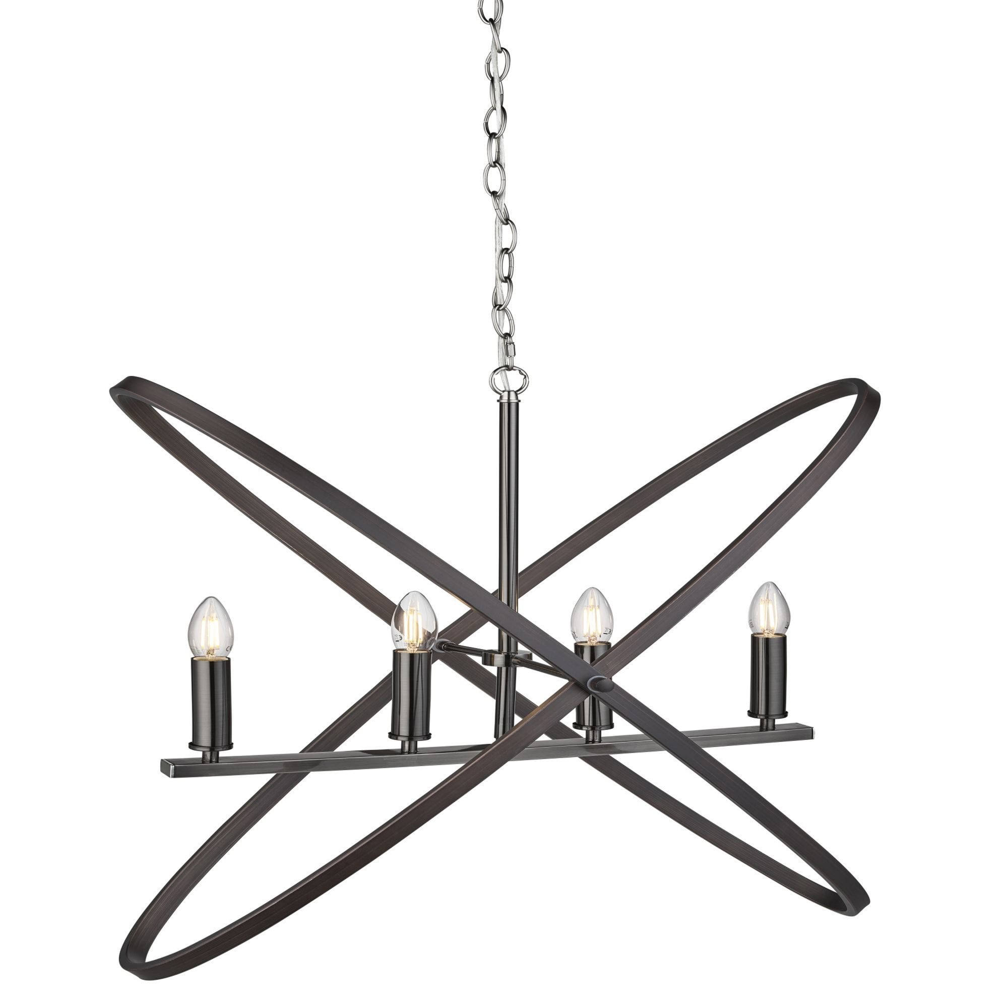 Searchlight Harding 4 Light Pendant, Pewter