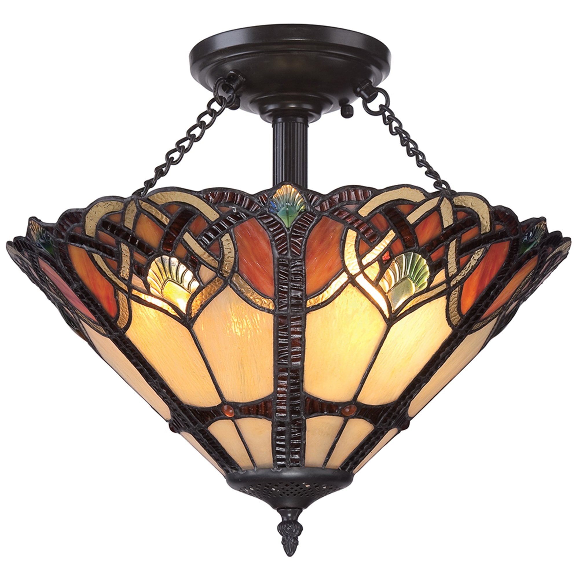 Quoizel Cambridge 2 Light Large Semi-Flush Fitting - Vintage Bronze