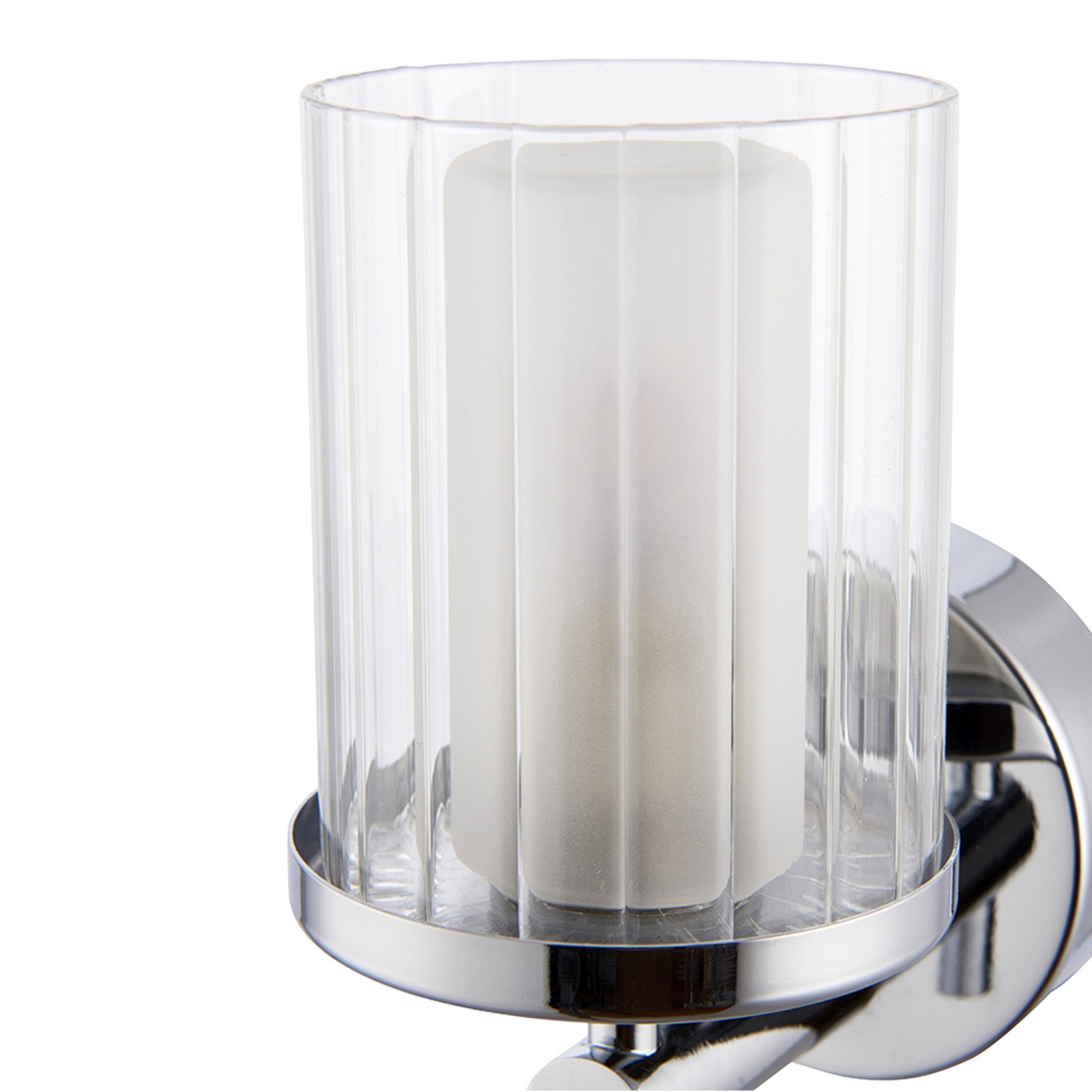 Endon Britton Single Light Wall Light - Chrome Plate & Clear Glass