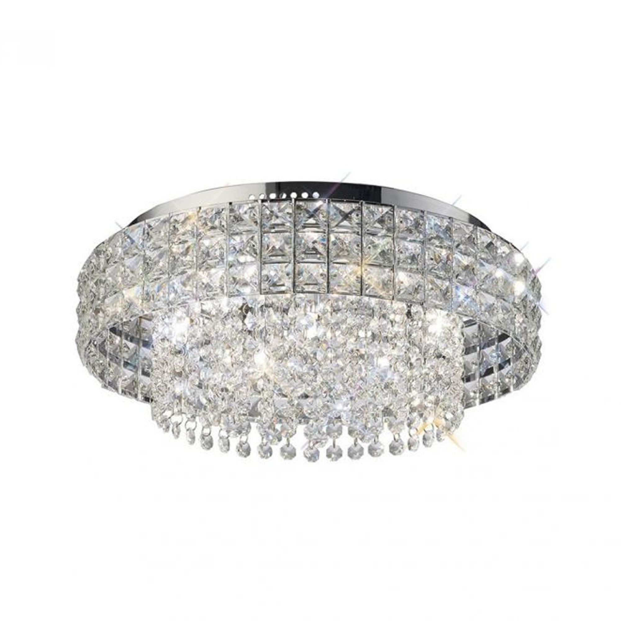 Diyas IL31151 Edison Ceiling Round 7 Light Polished Chrome/Crystal