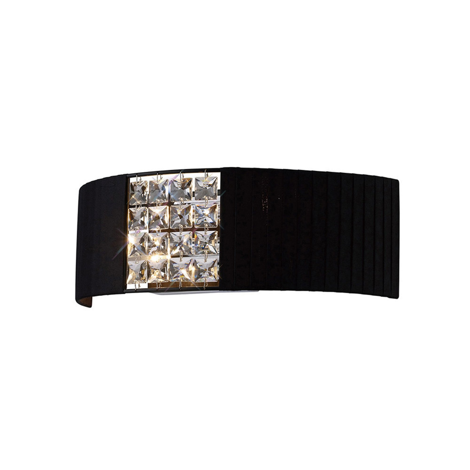 Diyas IL31171/BL Evelyn Wall Light With Black Shade 2 Light Polished Chrome/Crystal