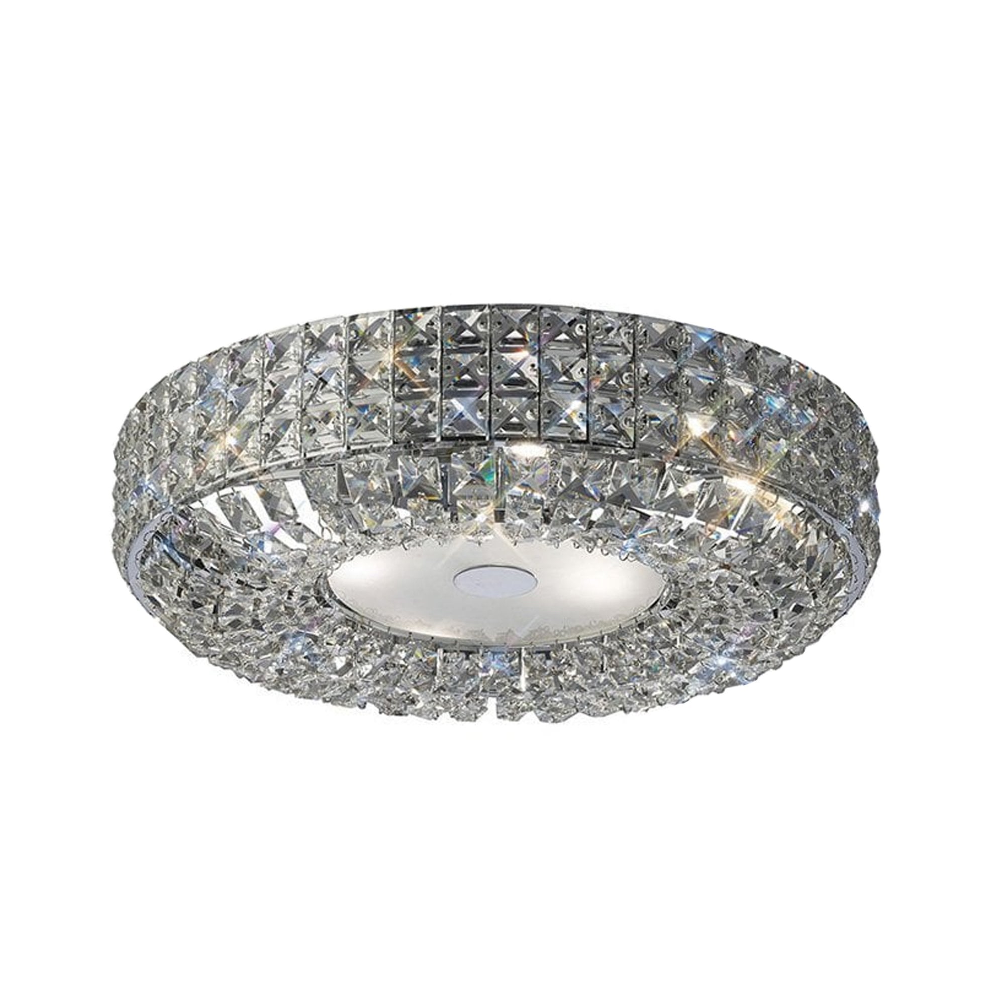 Diyas IL31201 Enya Flush Ceiling 6 Light Polished Chrome/Crystal