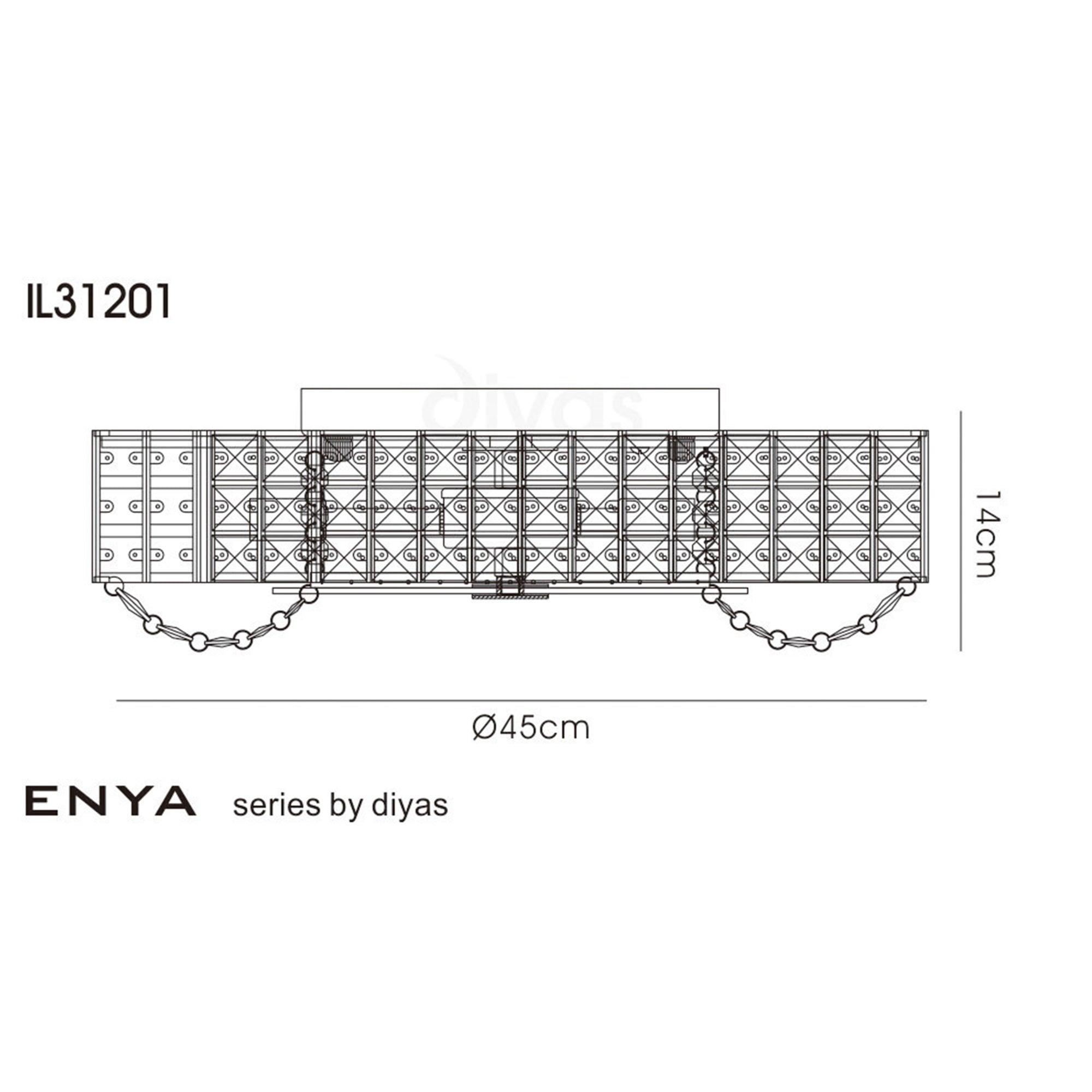 Diyas IL31201 Enya Flush Ceiling 6 Light Polished Chrome/Crystal