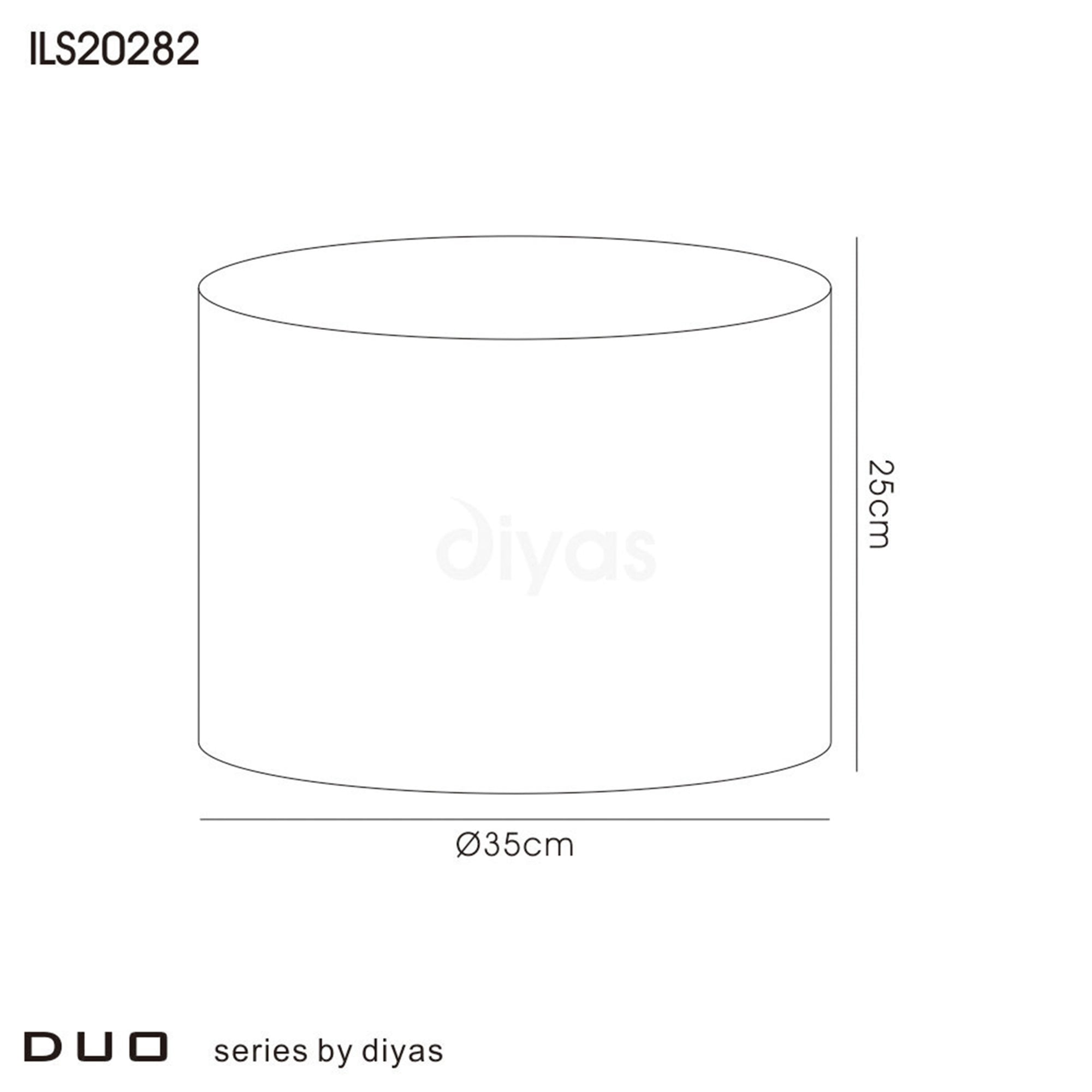 Diyas ILS20282 Duo Round Shade - Medium Black/Chrome 35cm - Shade Only