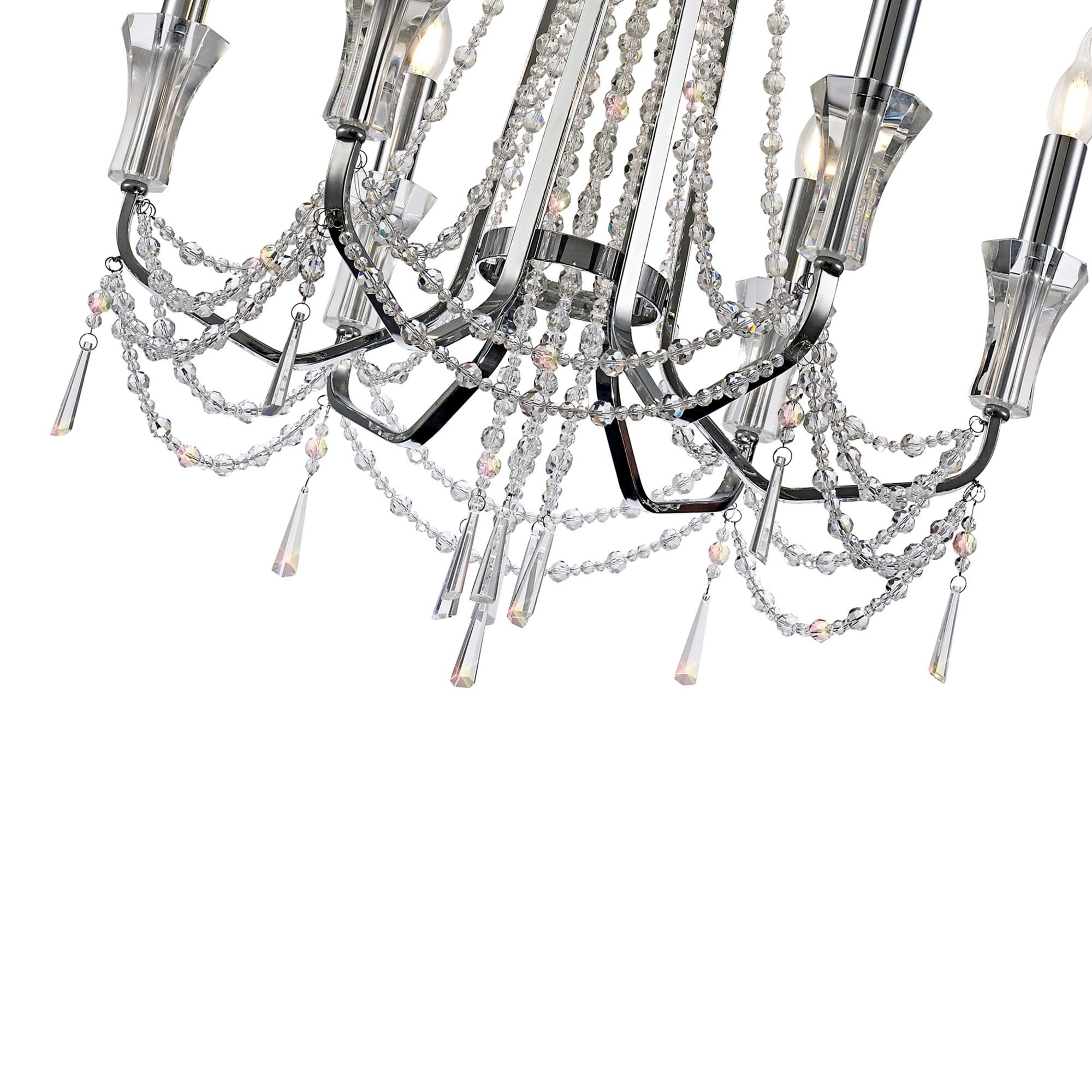 Diyas Armand Pendant 6 Light E14 - Polished Chrome/Crystal