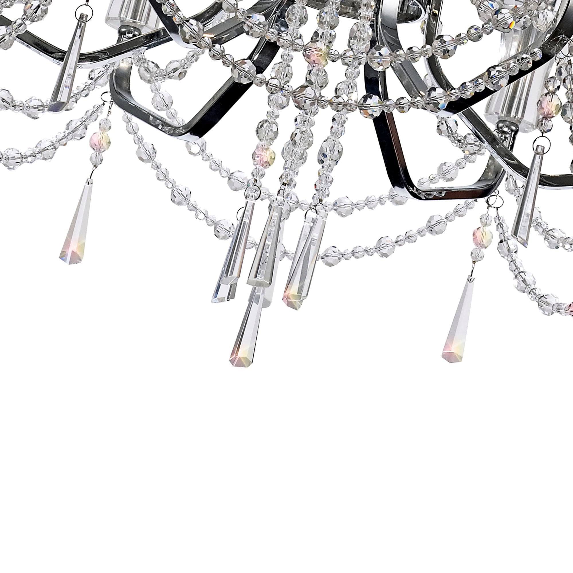 Diyas Armand Pendant 6 Light E14 - Polished Chrome/Crystal