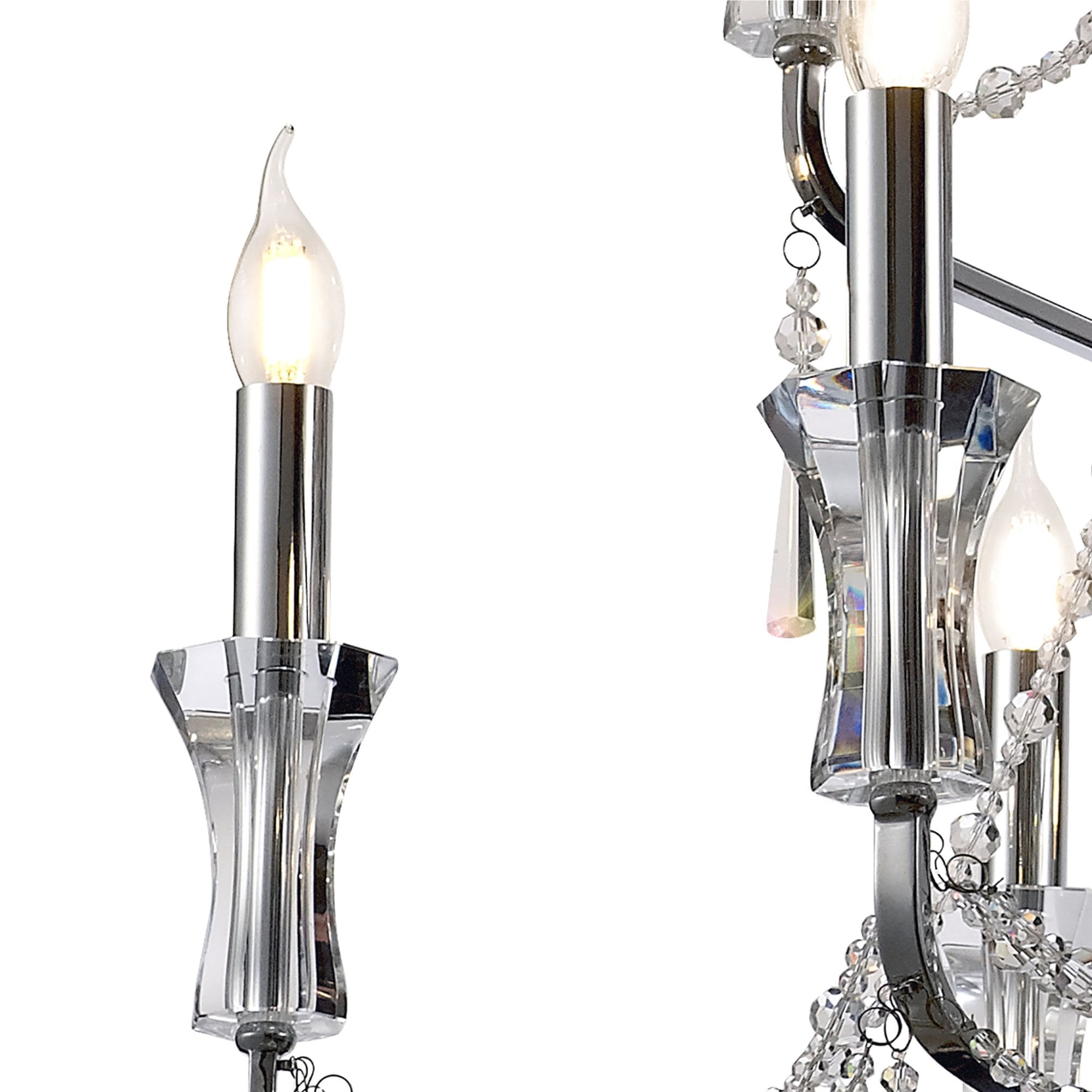 Diyas Armand Pendant 6+3+3 Light E14 - Polished Chrome/Crystal