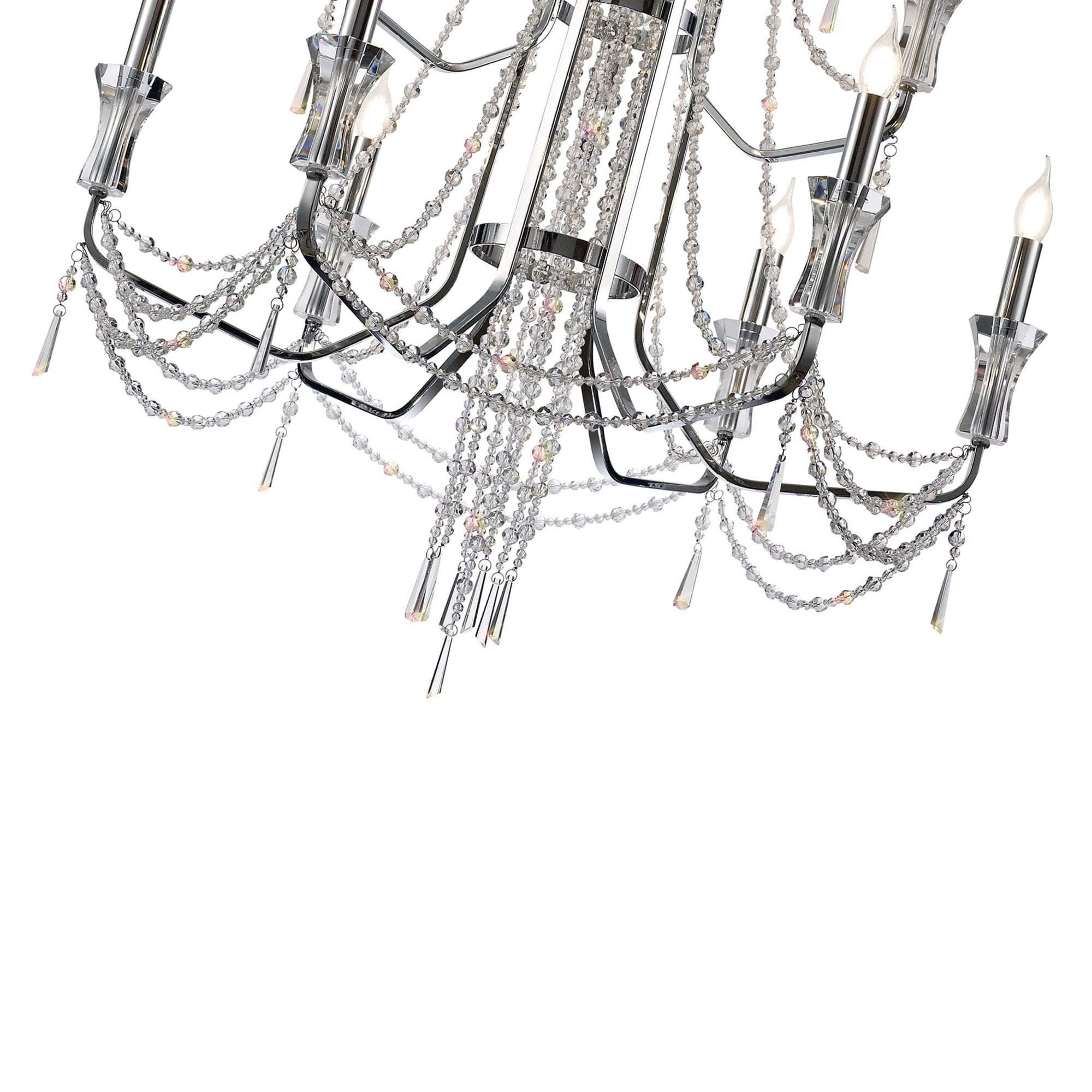 Diyas Armand Pendant 6+3+3 Light E14 - Polished Chrome/Crystal