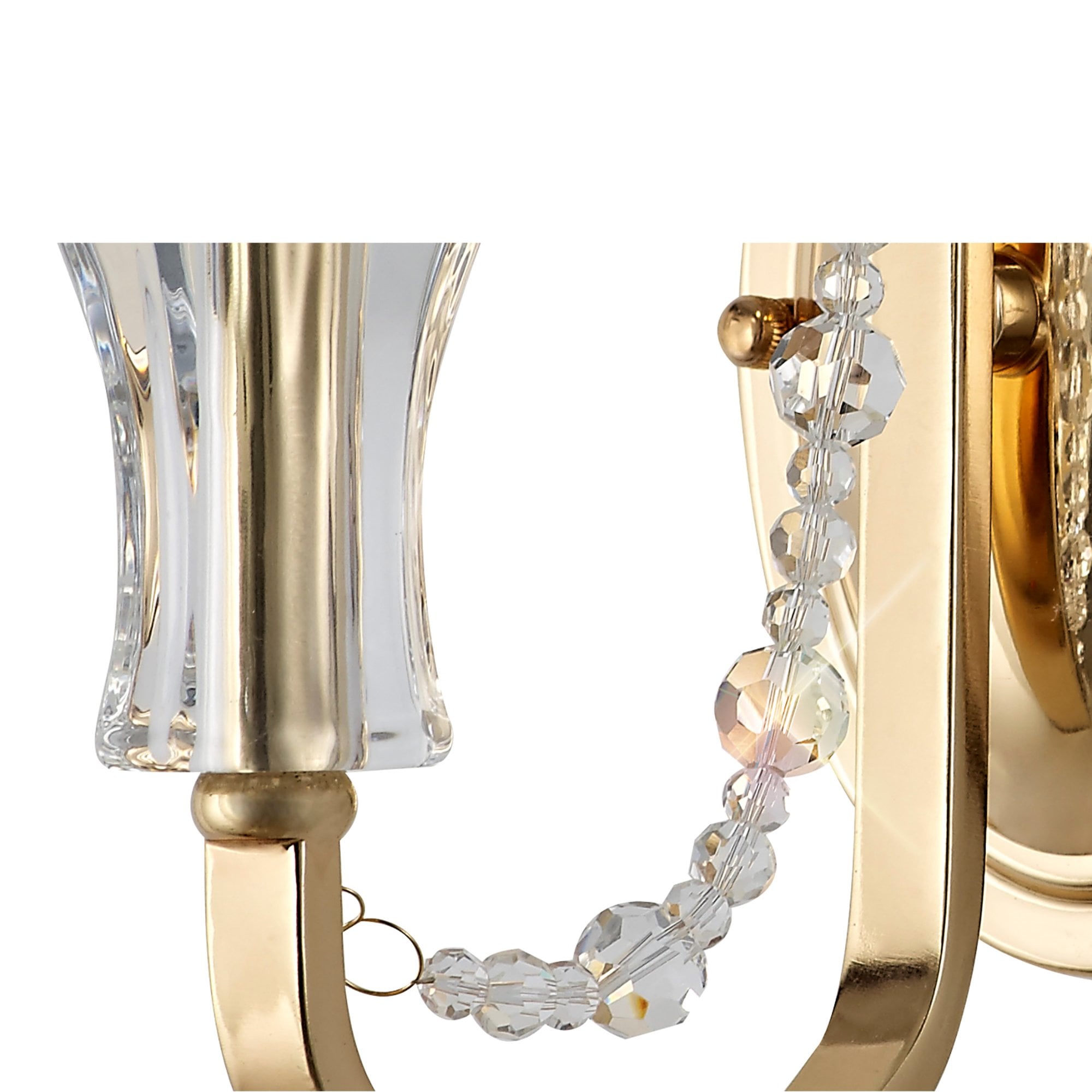 Diyas Armand Wall Lamp Single Light E14 - French Gold/Crystal