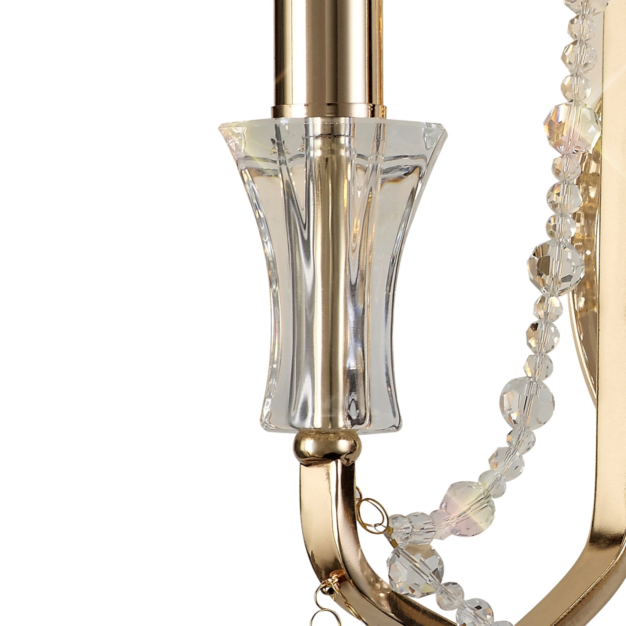 Diyas Armand Wall Lamp 2 Light E14 - French Gold/Crystal