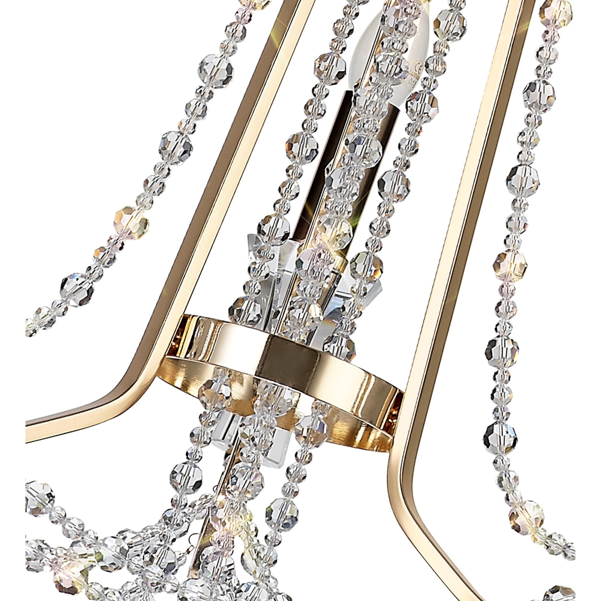 Diyas Armand Pendant 3 Light E14 - French Gold/Crystal