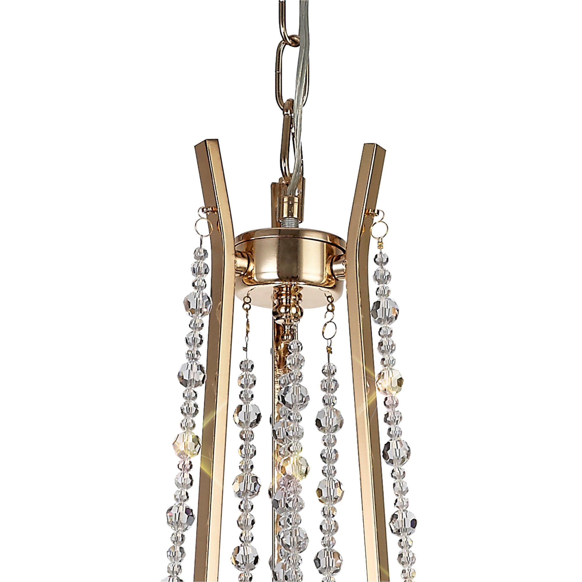 Diyas Armand Pendant 3 Light E14 - French Gold/Crystal