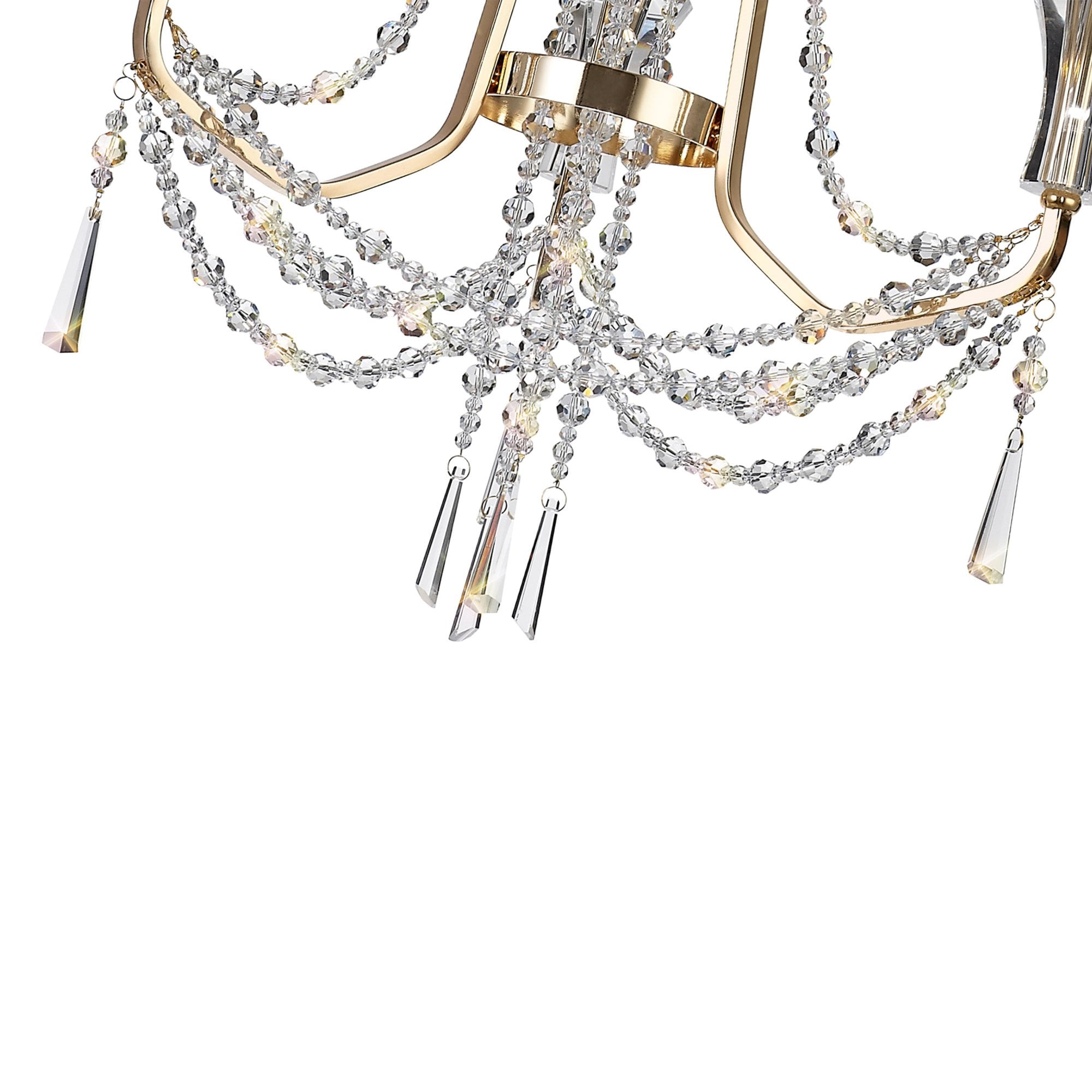 Diyas Armand Pendant 3 Light E14 - French Gold/Crystal
