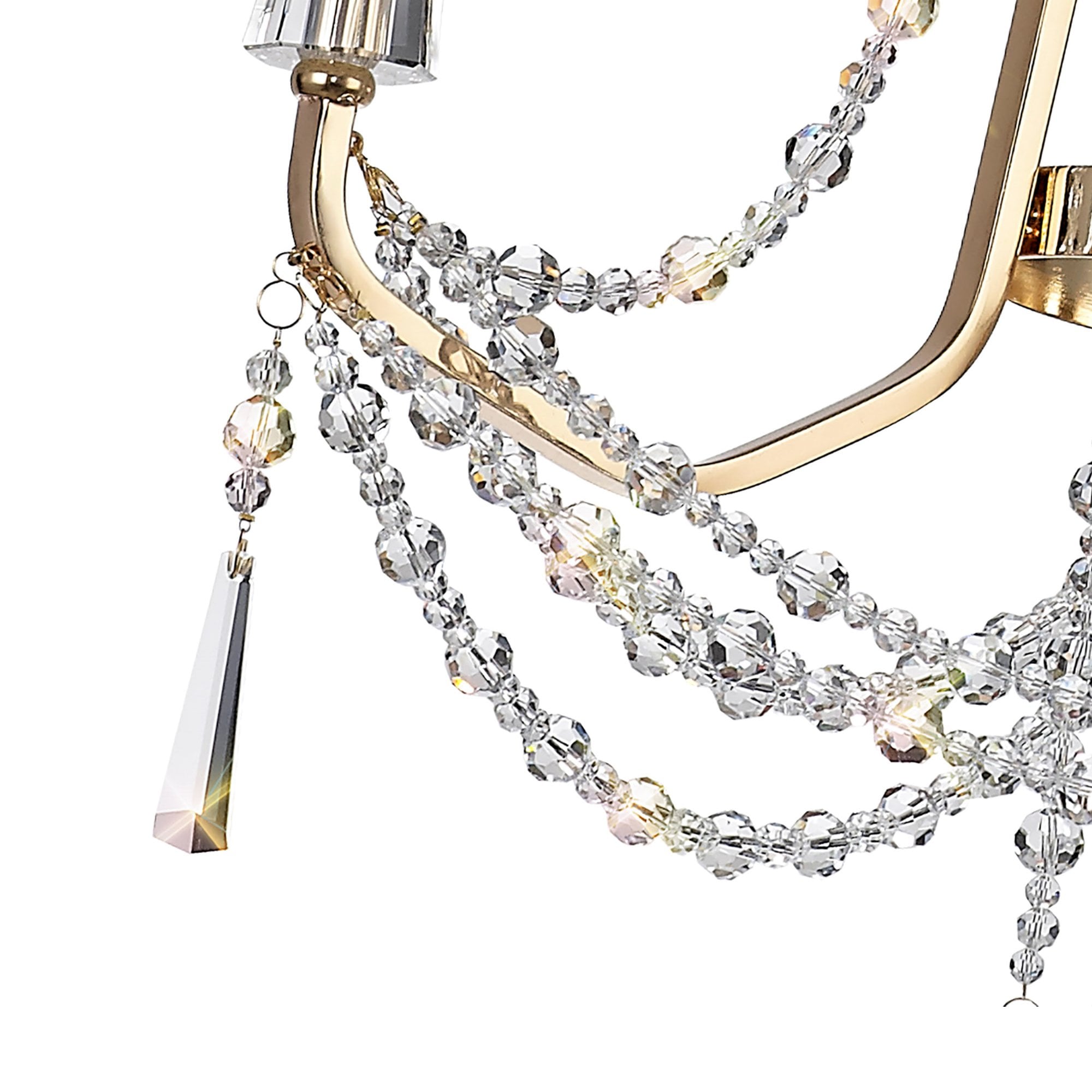 Diyas Armand Pendant 3 Light E14 - French Gold/Crystal