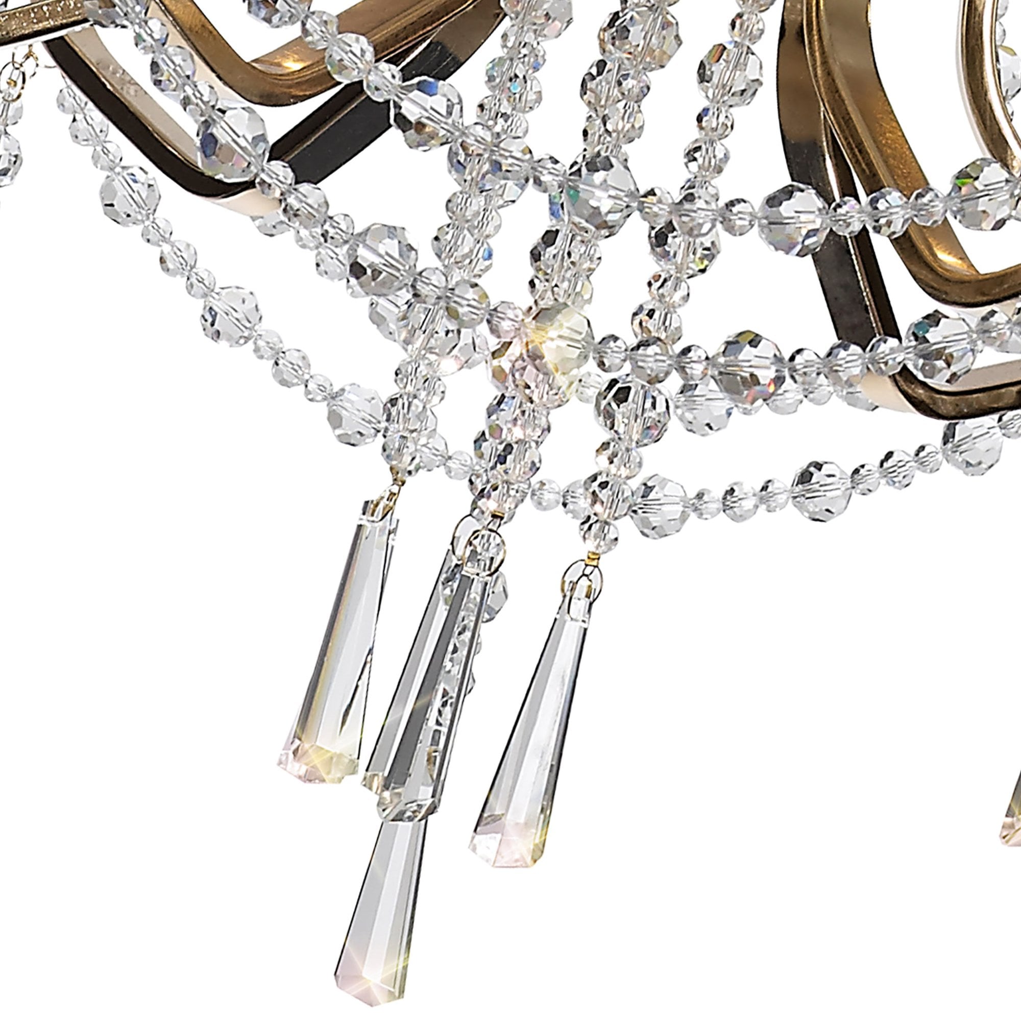 Diyas Armand Pendant 6 Light E14 - French Gold/Crystal