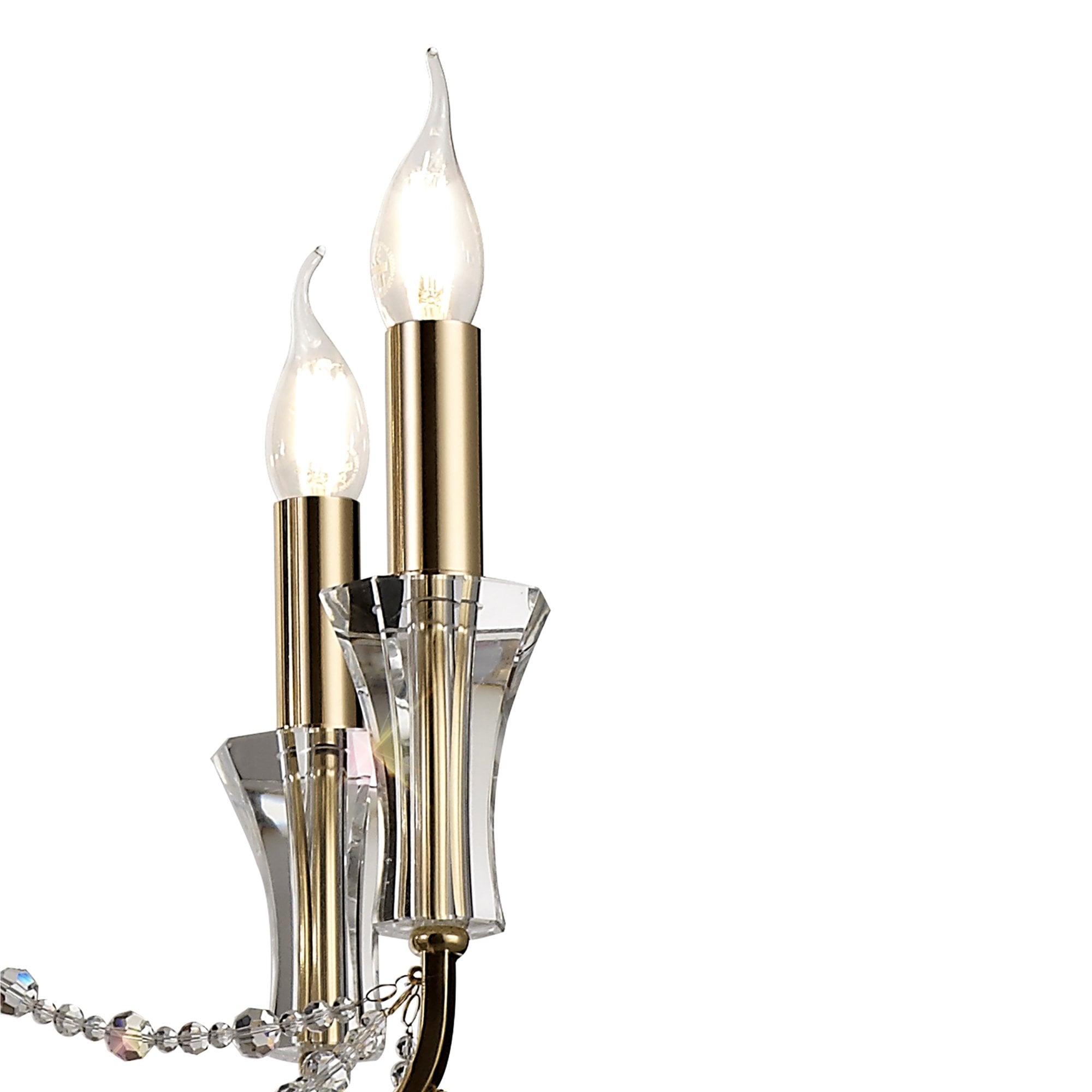 Diyas Armand Pendant 8 Light E14 - French Gold/Crystal